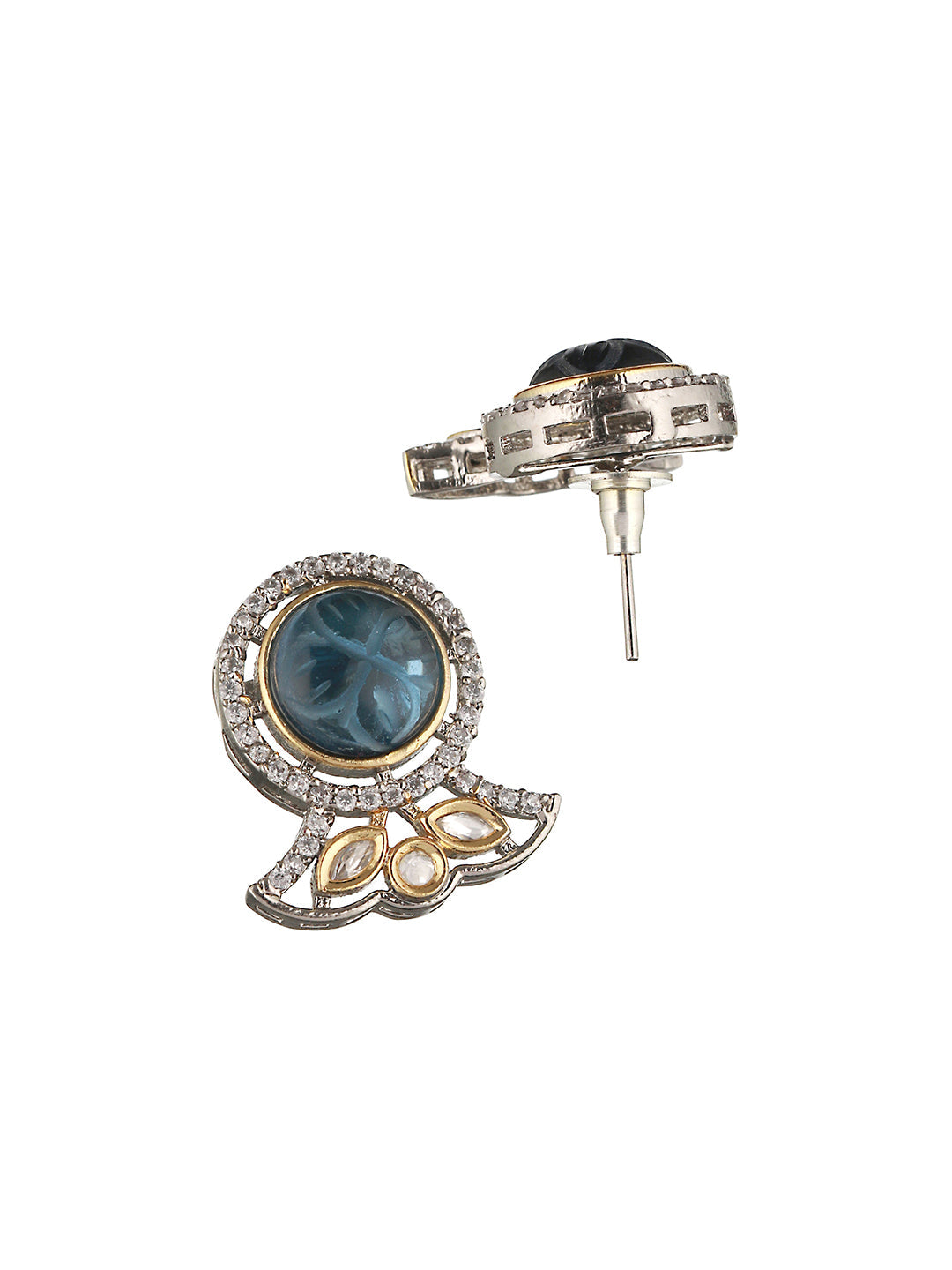 GoldPlated Blue Uncut Polki Pearl Beaded Choker Jewellery Set, zaveri pearls, sale price rs, sale price, sale gold plated, sale gold, sale, rubans, ring, regular price, priyassi jewellery, ku