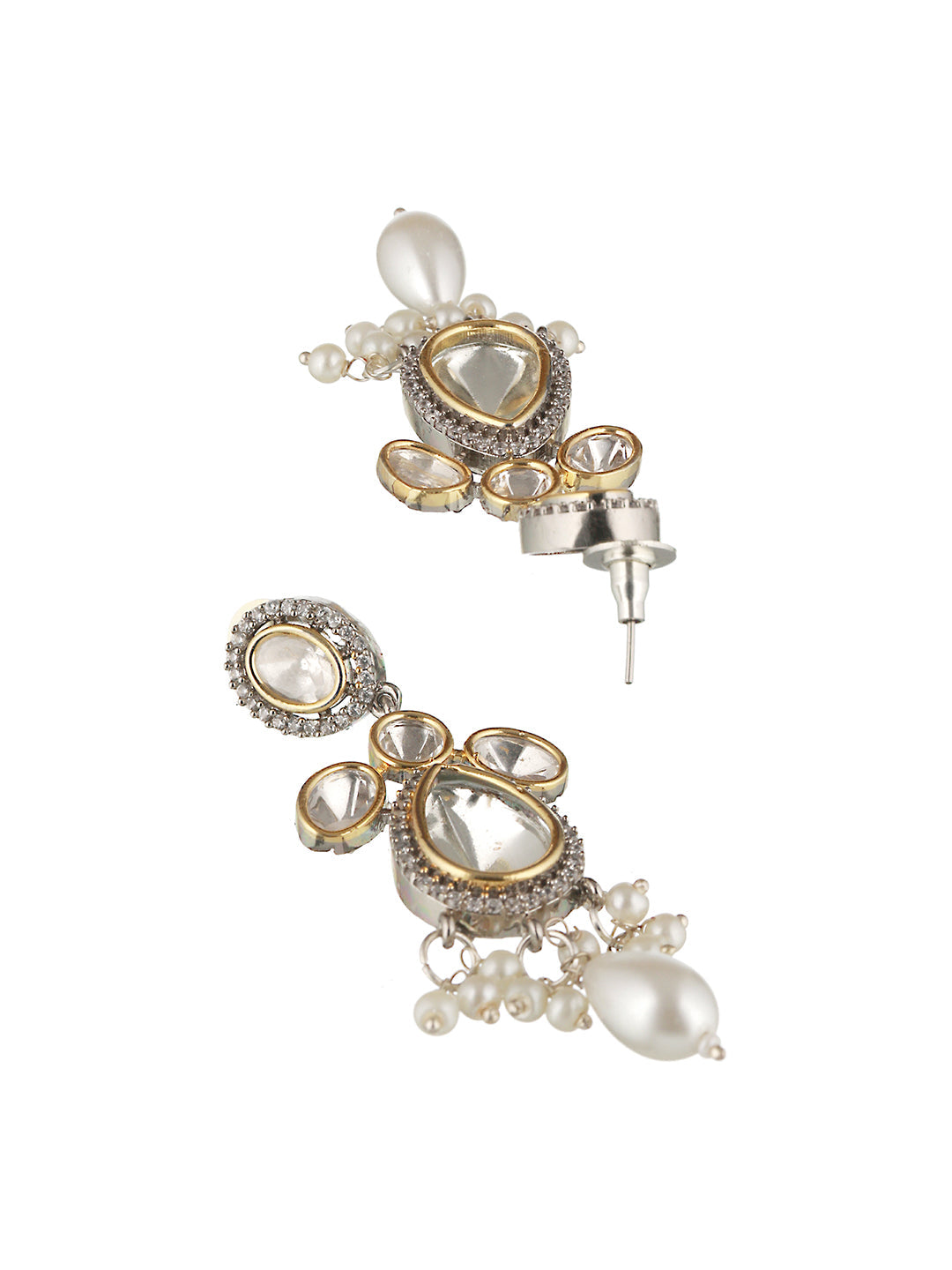 GoldPlated White Uncut Polki & Pearl Beaded Floral Choker Jewellery Set, zaveri pearls, sale price rs, sale price, sale gold plated, sale gold, sale, rubans, ring, regular price, priyassi jew