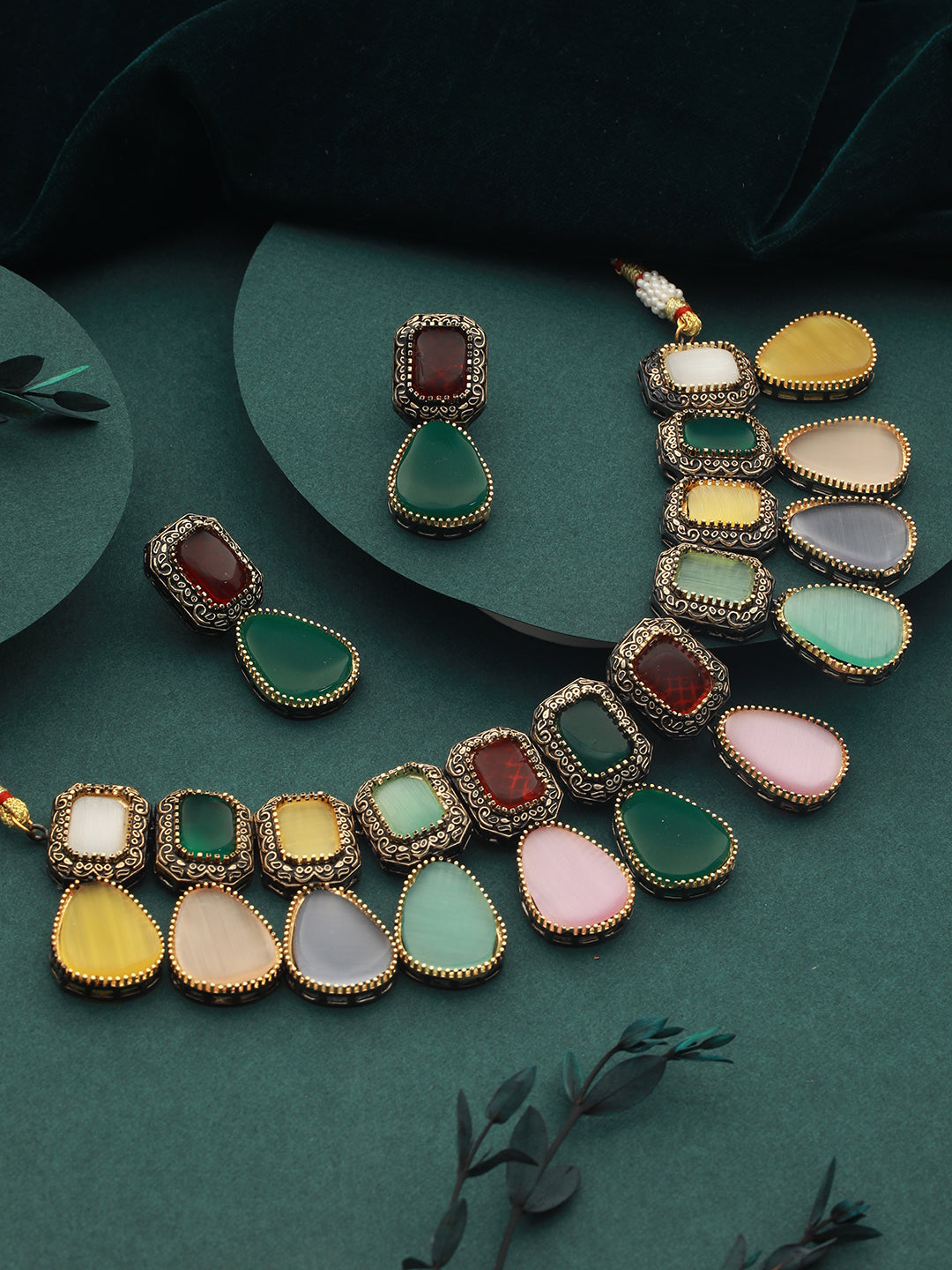 GoldPlated Multi Polki Kundan Studded PearlBeaded Jewellery Set, zaveri pearls, sale price rs, sale price, sale gold plated, sale gold, sale, rubans, ring, regular price, priyassi jewellery, 