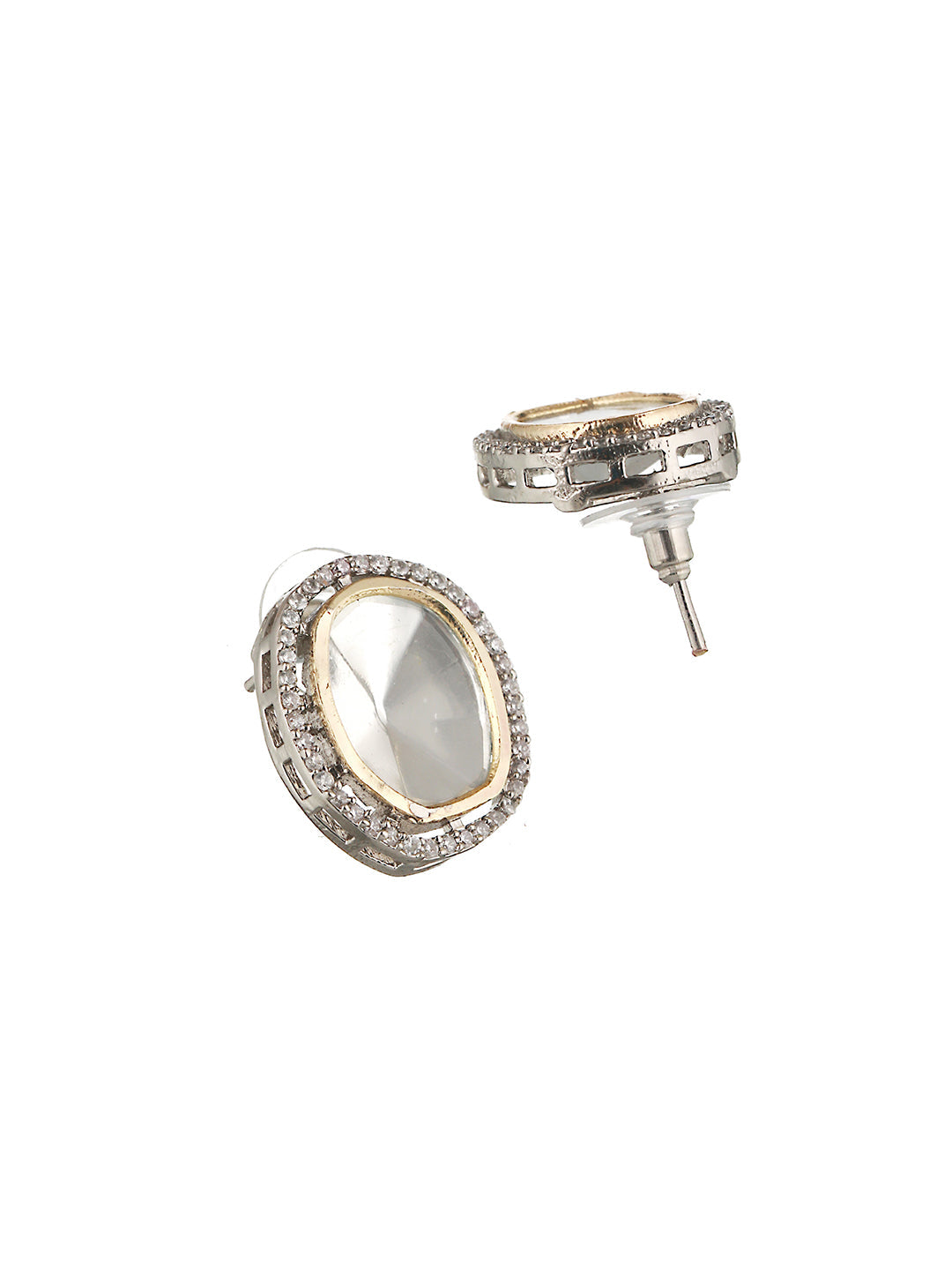 Gold Toned White Moissanite AD Studded Pearl Beaded Statement Choker Jewellery Set, zaveri pearls, sale price rs, sale price, sale gold plated, sale gold, sale, rubans, ring, regular price, p