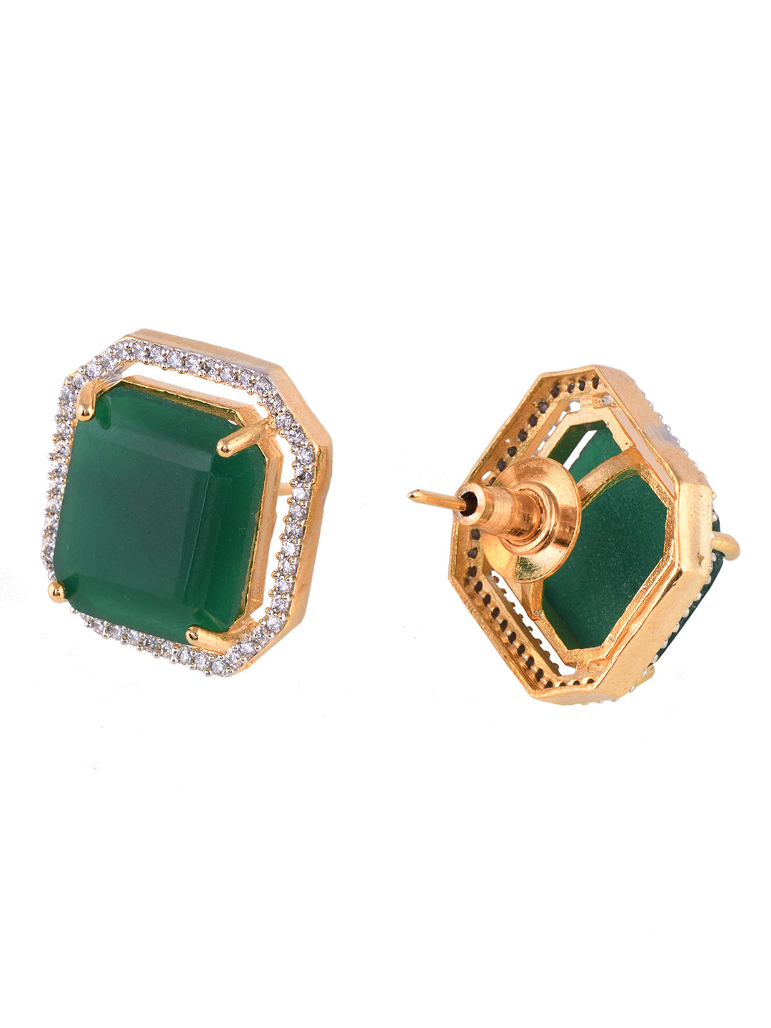 GoldPlated White & Green AD Studded Jewellery Set, zaveri pearls, sale price rs, sale price, sale gold plated, sale gold, sale, rubans, ring, regular price, priyassi jewellery, kushal's - Sar