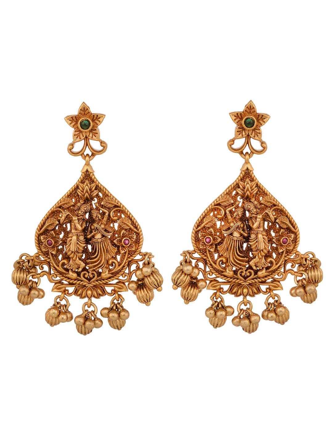 Gold Plated AD Stone Temple Radhe Krishna Necklace Jewellery Set, zaveri pearls, sale price rs, sale price, sale gold plated, sale gold, sale, rubans, ring, regular price, priyassi jewellery,