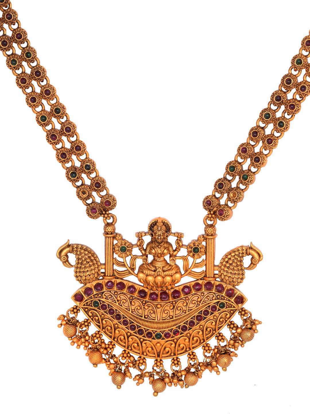 Gold Plated Red Kempo Goddess Lakshmi Deseigner Temple Jewellery Set, zaveri pearls, sale price rs, sale price, sale gold plated, sale gold, sale, rubans, ring, regular price, priyassi jewell