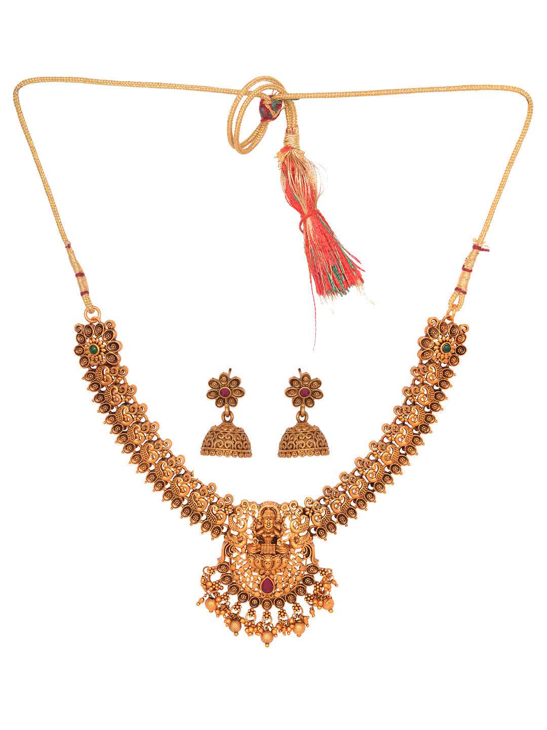 Gold plated Goddess Lakshmi Filigree Temple Jewellry Set, zaveri pearls, sale price rs, sale price, sale gold plated, sale gold, sale, rubans, ring, regular price, priyassi jewellery, kushal'