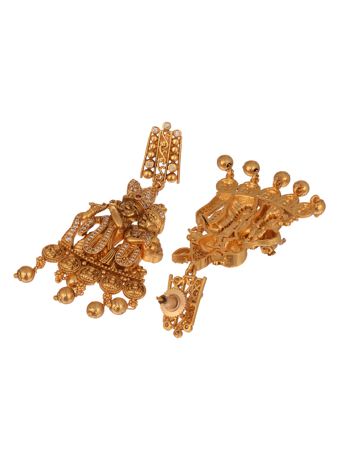 GoldPlated White AD Embellished Temple Radhe Krishna Choker Jewellery Set, zaveri pearls, sale price rs, sale price, sale gold plated, sale gold, sale, rubans, ring, regular price, priyassi j