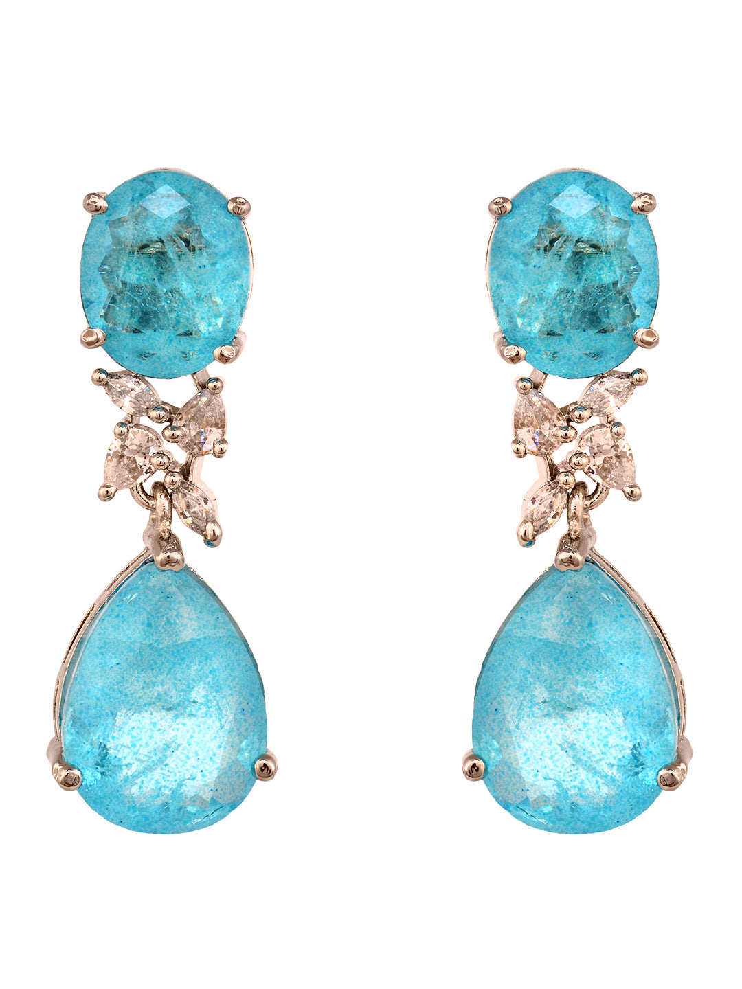 Saraf RS Women Jewellery Turquoise Blue Teardrop Shaped Drop Earrings, zaveri pearls, sale price rs, sale price, sale gold plated, sale gold, sale, rubans, ring, regular price, priyassi jewel