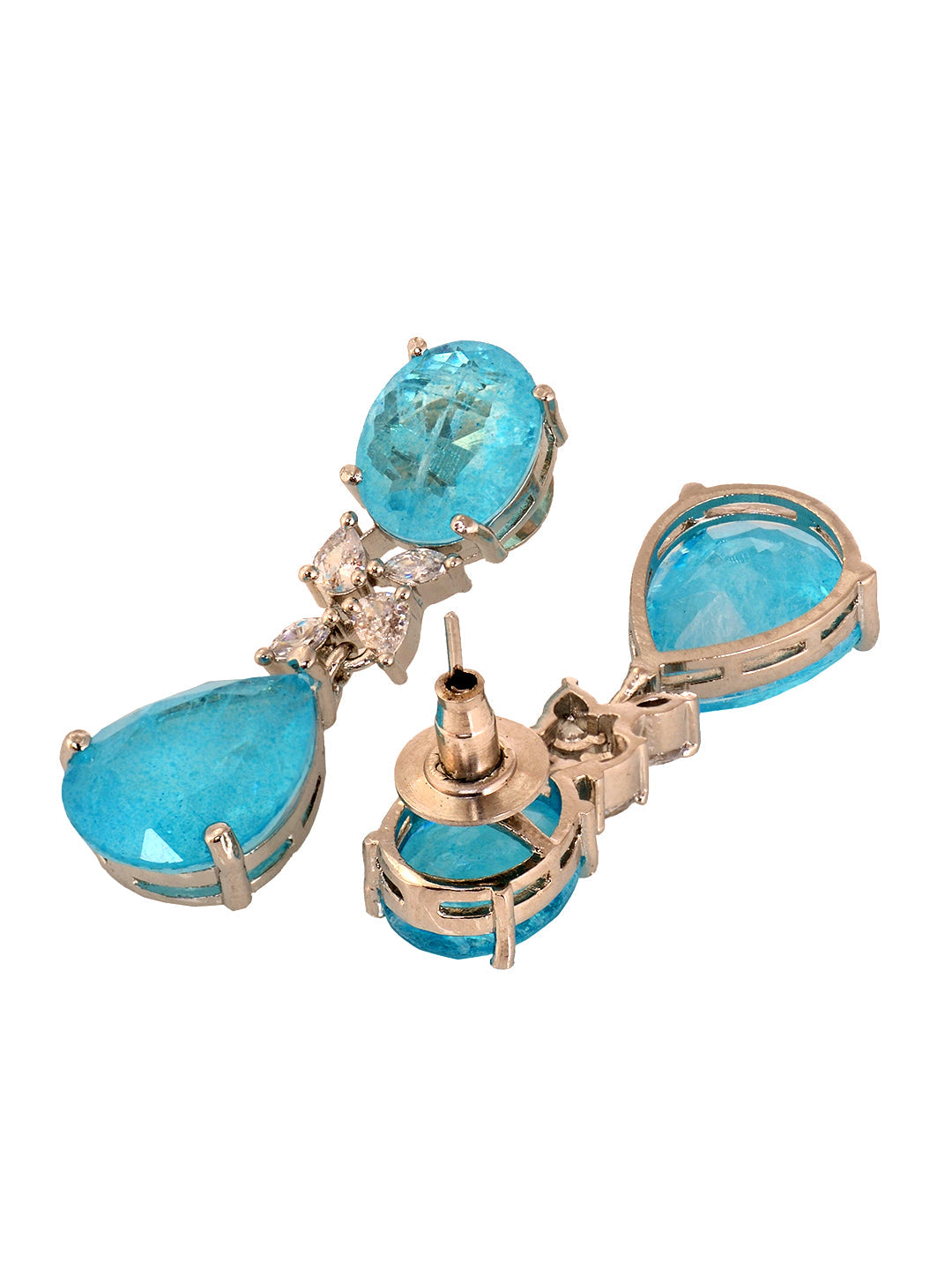 Saraf RS Women Jewellery Turquoise Blue Teardrop Shaped Drop Earrings, zaveri pearls, sale price rs, sale price, sale gold plated, sale gold, sale, rubans, ring, regular price, priyassi jewel