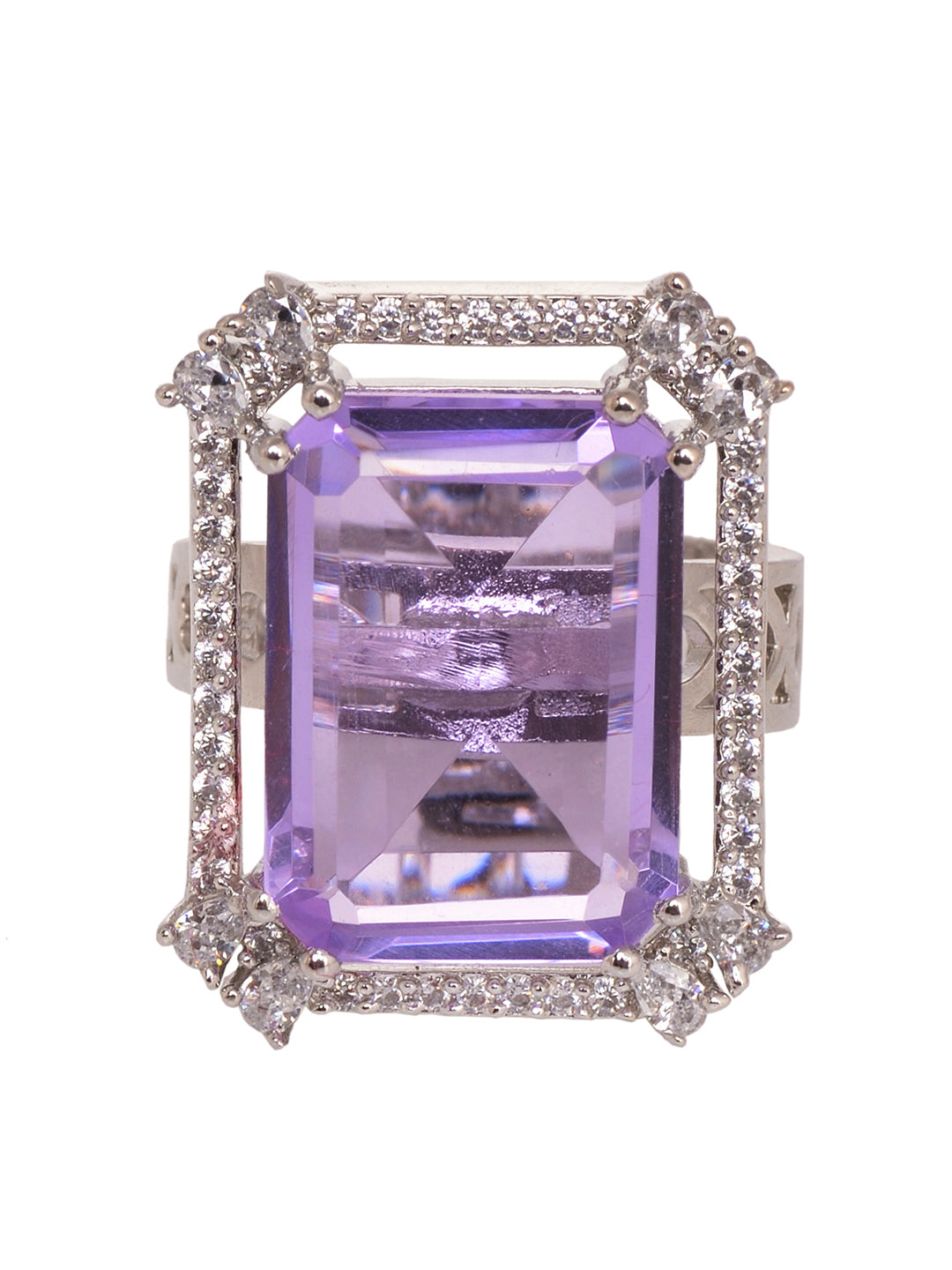 Rose GoldPlated & White AD Studded Ring, zaveri pearls, sale price rs, sale price, sale gold plated, sale gold, sale, rubans, ring, regular price, priyassi jewellery, kushal's - Saraf RS Jewe