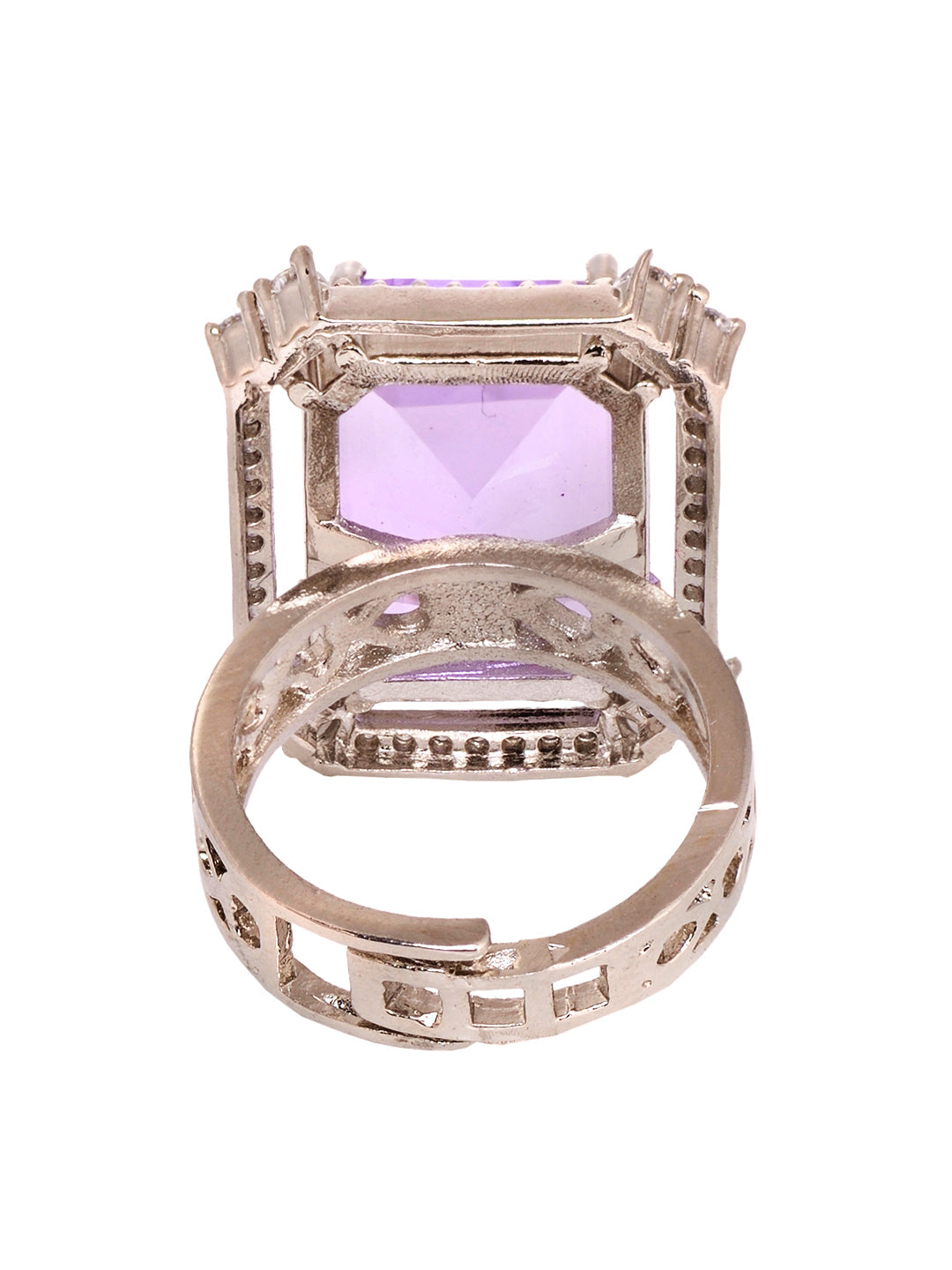 Rose GoldPlated & White AD Studded Ring, zaveri pearls, sale price rs, sale price, sale gold plated, sale gold, sale, rubans, ring, regular price, priyassi jewellery, kushal's - Saraf RS Jewe