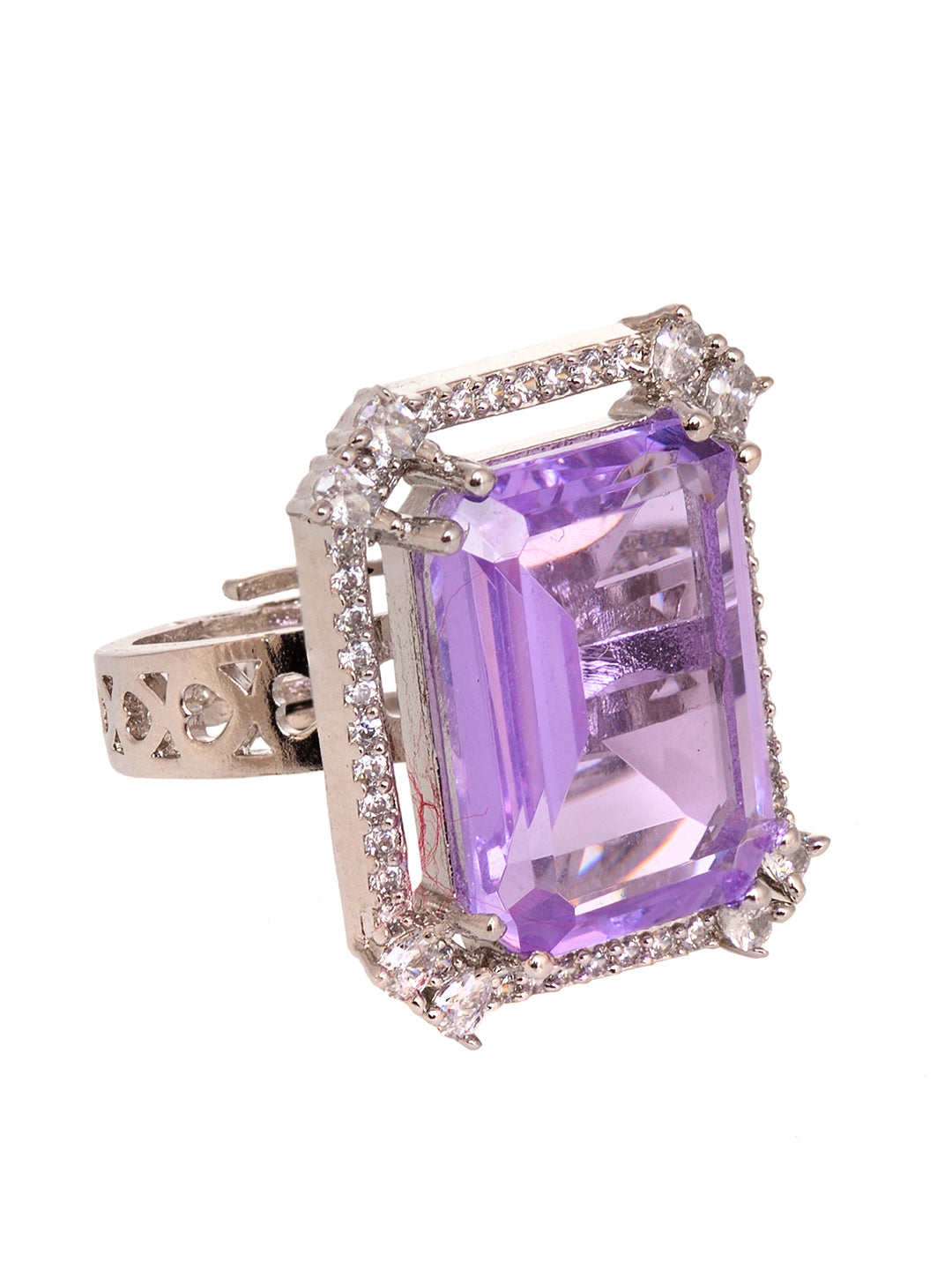 Rose GoldPlated & White AD Studded Ring, zaveri pearls, sale price rs, sale price, sale gold plated, sale gold, sale, rubans, ring, regular price, priyassi jewellery, kushal's - Saraf RS Jewe