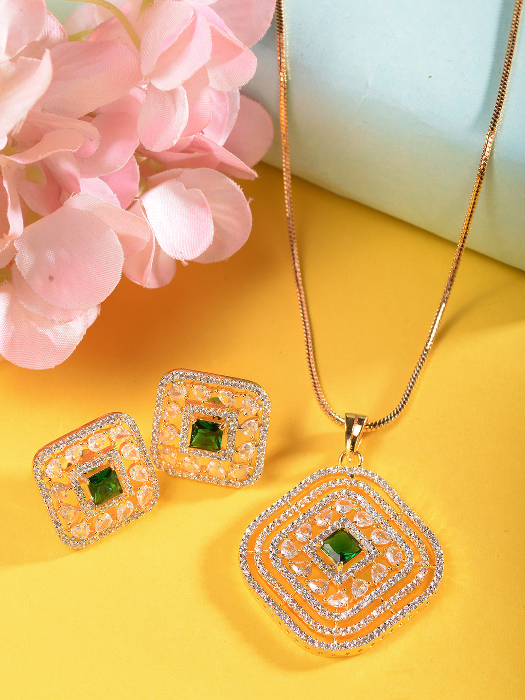 Women Green Jewellery Set, zaveri pearls, sale price rs, sale price, sale gold plated, sale gold, sale, rubans, ring, regular price, priyassi jewellery, kushal's - Saraf RS Jewellery