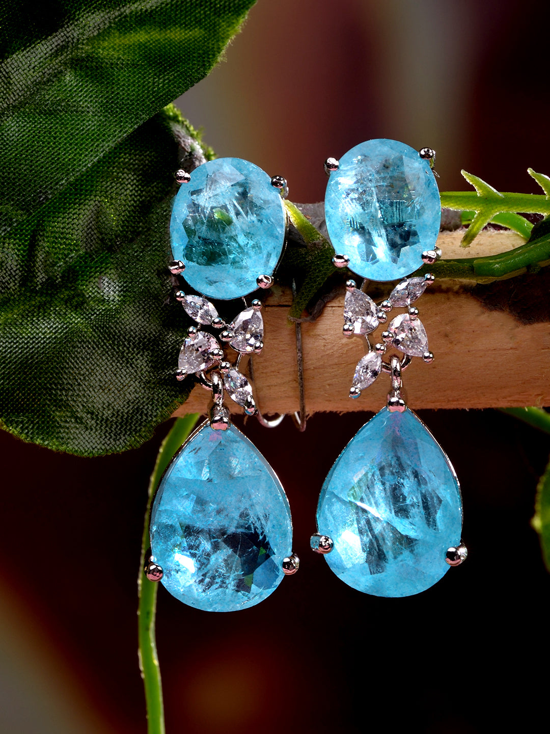 Saraf RS Women Jewellery Turquoise Blue Teardrop Shaped Drop Earrings, zaveri pearls, sale price rs, sale price, sale gold plated, sale gold, sale, rubans, ring, regular price, priyassi jewel