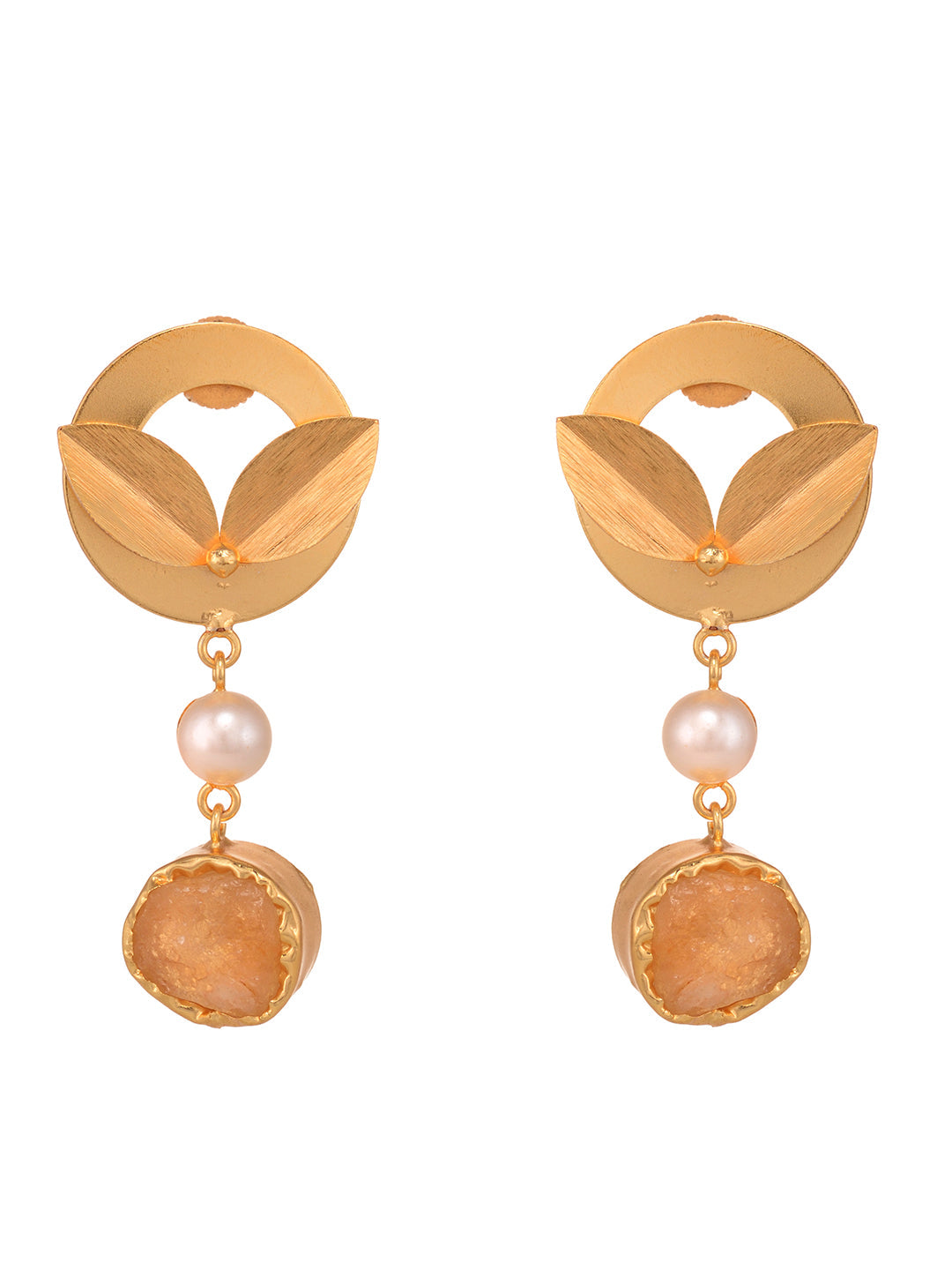 GoldToned Contemporary Drop Earrings, zaveri pearls, sale price rs, sale price, sale gold plated, sale gold, sale, rubans, ring, regular price, priyassi jewellery, kushal's - Saraf RS Jewelle