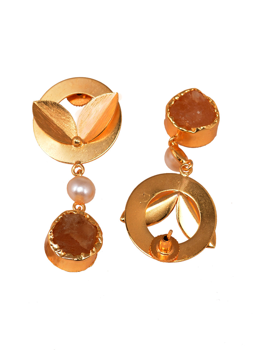 GoldToned Contemporary Drop Earrings, zaveri pearls, sale price rs, sale price, sale gold plated, sale gold, sale, rubans, ring, regular price, priyassi jewellery, kushal's - Saraf RS Jewelle