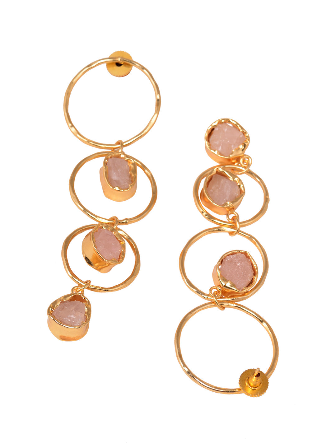 GoldToned & Pink Contemporary Hoop Earrings, zaveri pearls, sale price rs, sale price, sale gold plated, sale gold, sale, rubans, ring, regular price, priyassi jewellery, kushal's - Saraf RS 
