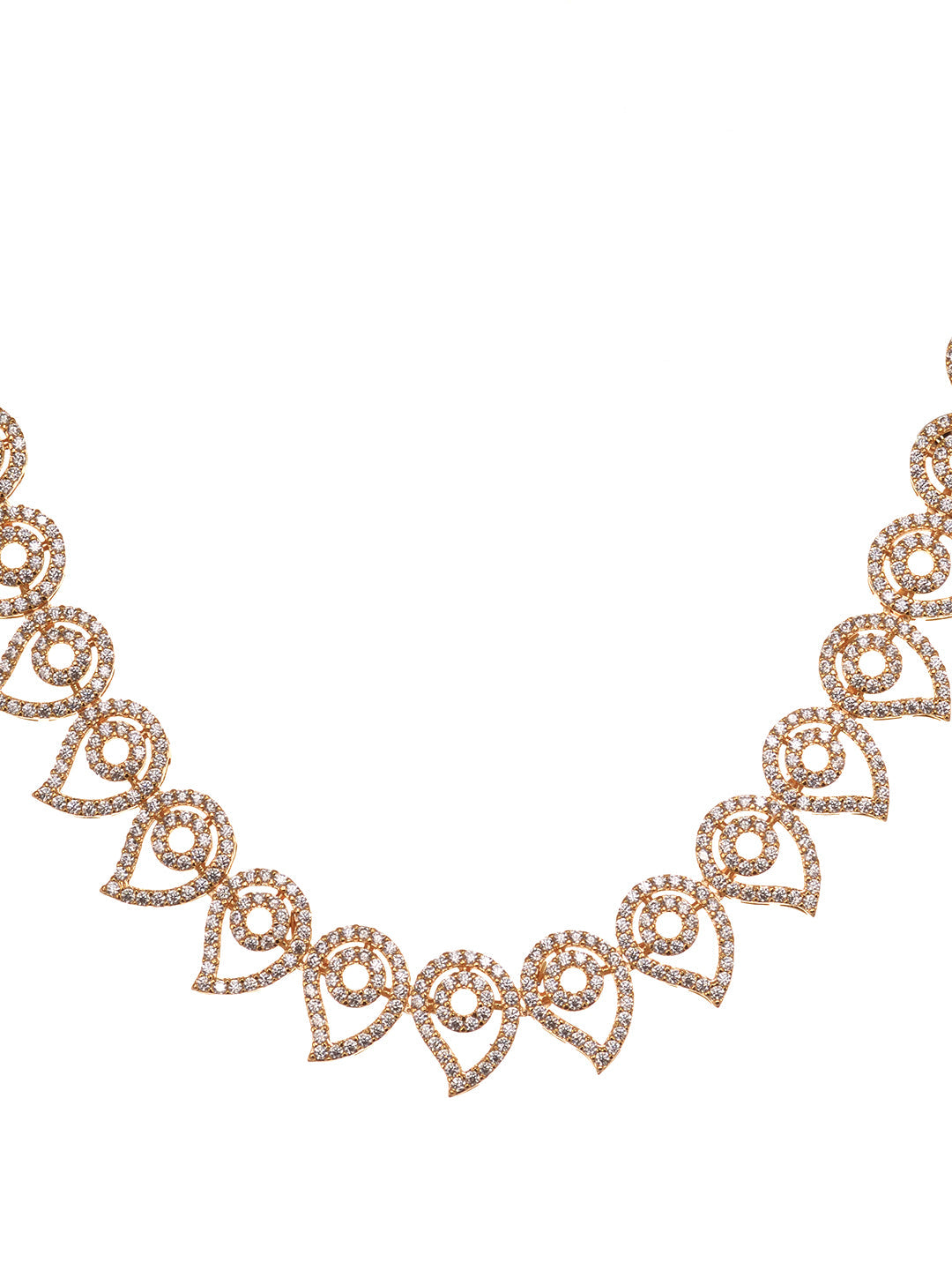 Gold Toned AD Designer Minimal Necklace Jewellery Set, zaveri pearls, sale price rs, sale price, sale gold plated, sale gold, sale, rubans, ring, regular price, priyassi jewellery, kushal's -