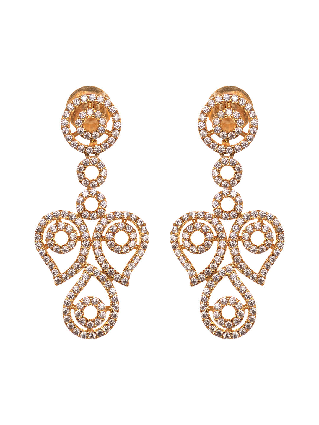 Gold Toned AD Designer Minimal Necklace Jewellery Set, zaveri pearls, sale price rs, sale price, sale gold plated, sale gold, sale, rubans, ring, regular price, priyassi jewellery, kushal's -