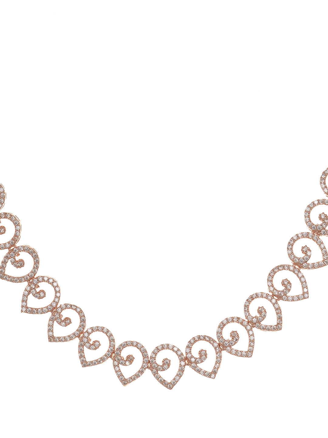 Rose Gold Plated AD Studded Minimal Necklace jewellery Set, zaveri pearls, sale price rs, sale price, sale gold plated, sale gold, sale, rubans, ring, regular price, priyassi jewellery, kusha