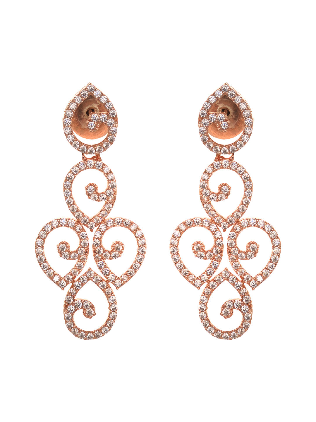 Rose Gold Plated AD Studded Minimal Necklace jewellery Set, zaveri pearls, sale price rs, sale price, sale gold plated, sale gold, sale, rubans, ring, regular price, priyassi jewellery, kusha