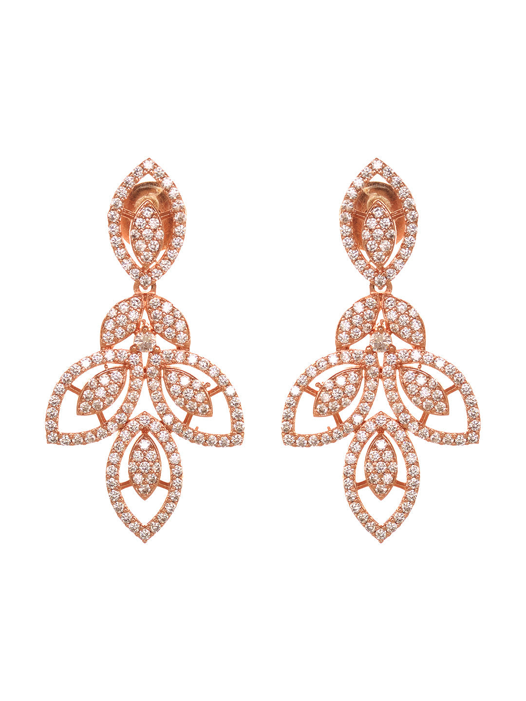 Rose Gold Plated AD Studded Geometric Minimal Necklace Jewellery Set, zaveri pearls, sale price rs, sale price, sale gold plated, sale gold, sale, rubans, ring, regular price, priyassi jewell