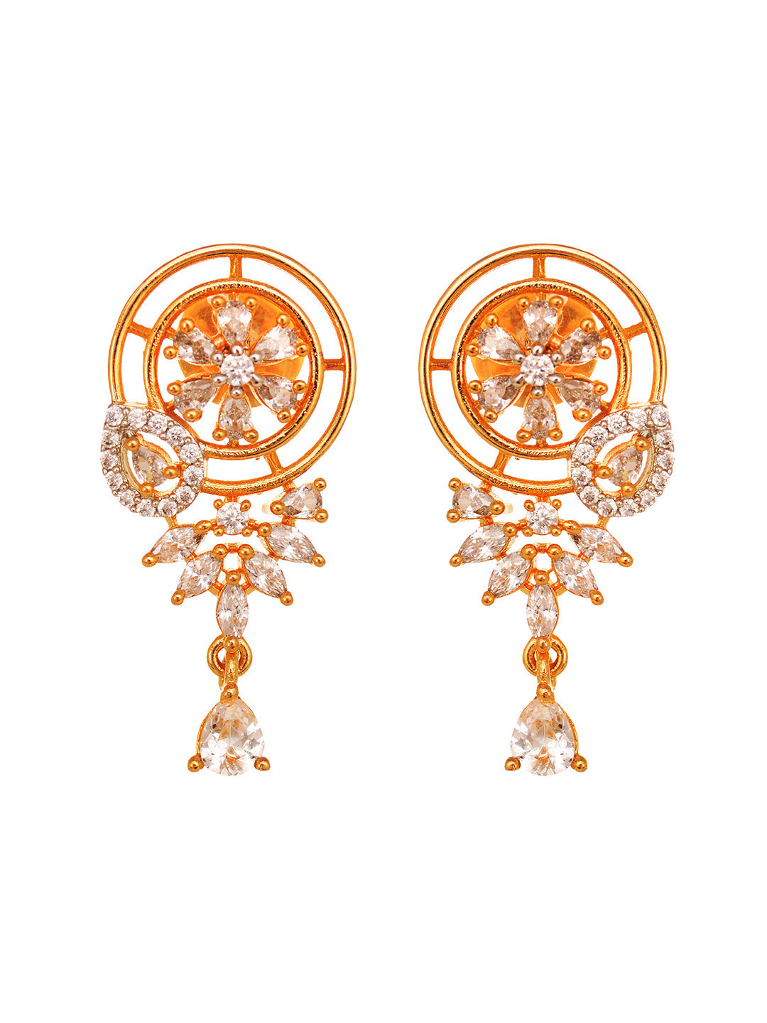 Gold Toned AD Filgree Locket Jewellery Set, zaveri pearls, sale price rs, sale price, sale gold plated, sale gold, sale, rubans, ring, regular price, priyassi jewellery, kushal's - Saraf RS J