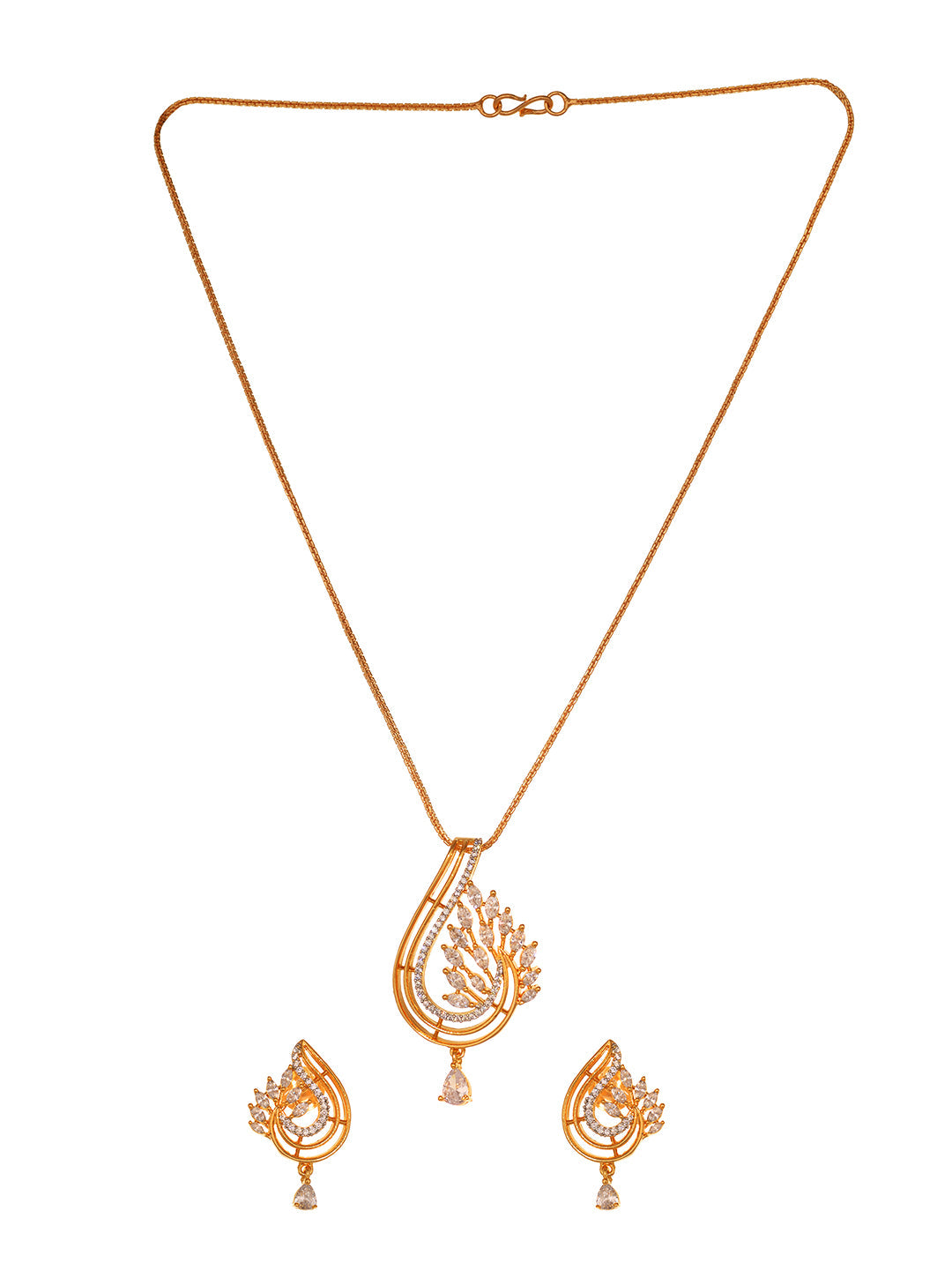 Gold Plated AD Statement Filgree Locket Jewellery Set, zaveri pearls, sale price rs, sale price, sale gold plated, sale gold, sale, rubans, ring, regular price, priyassi jewellery, kushal's -