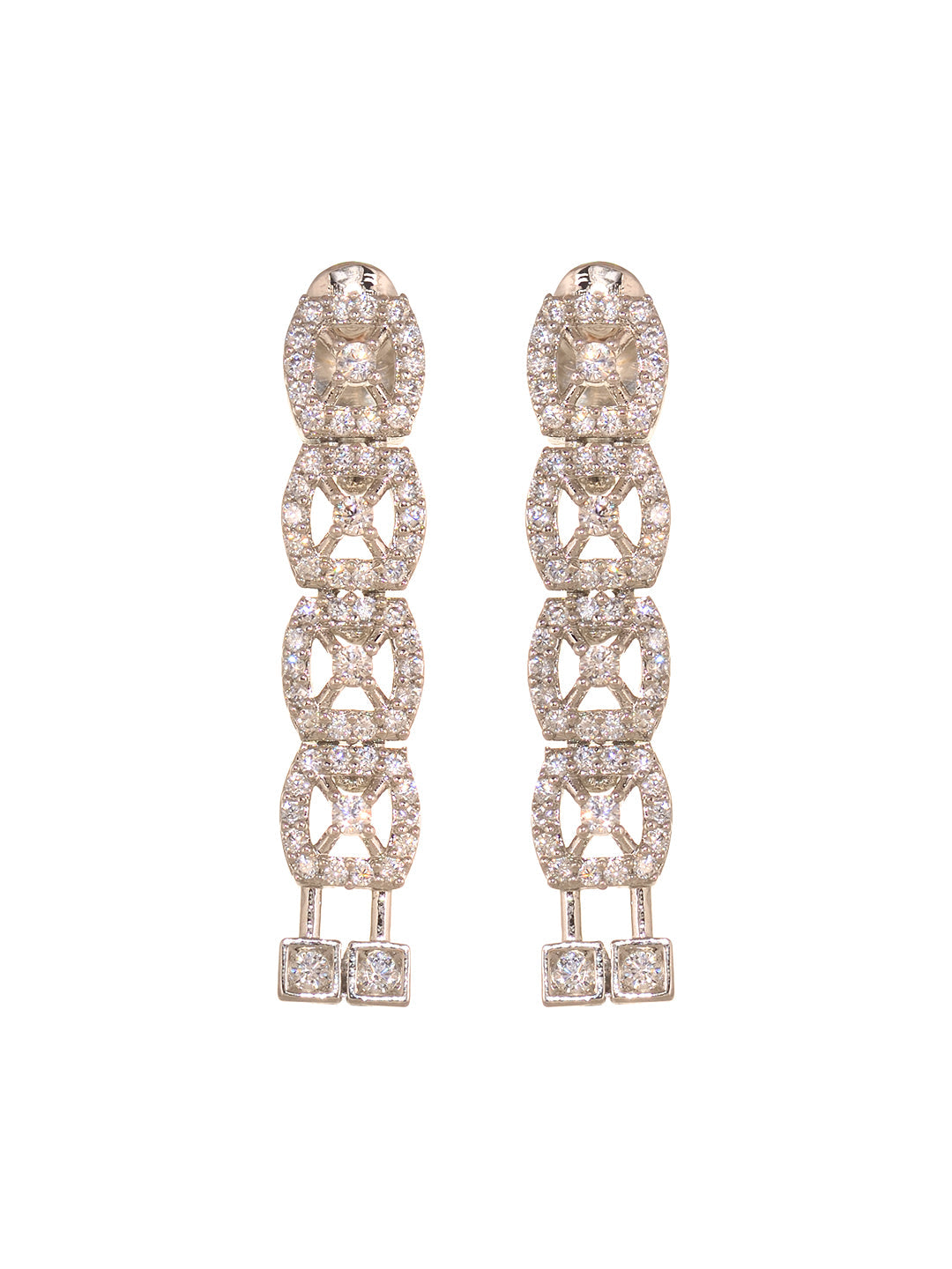 Silver Toned AD Studded layered Necklace jewellery Set, zaveri pearls, sale price rs, sale price, sale gold plated, sale gold, sale, rubans, ring, regular price, priyassi jewellery, kushal's 