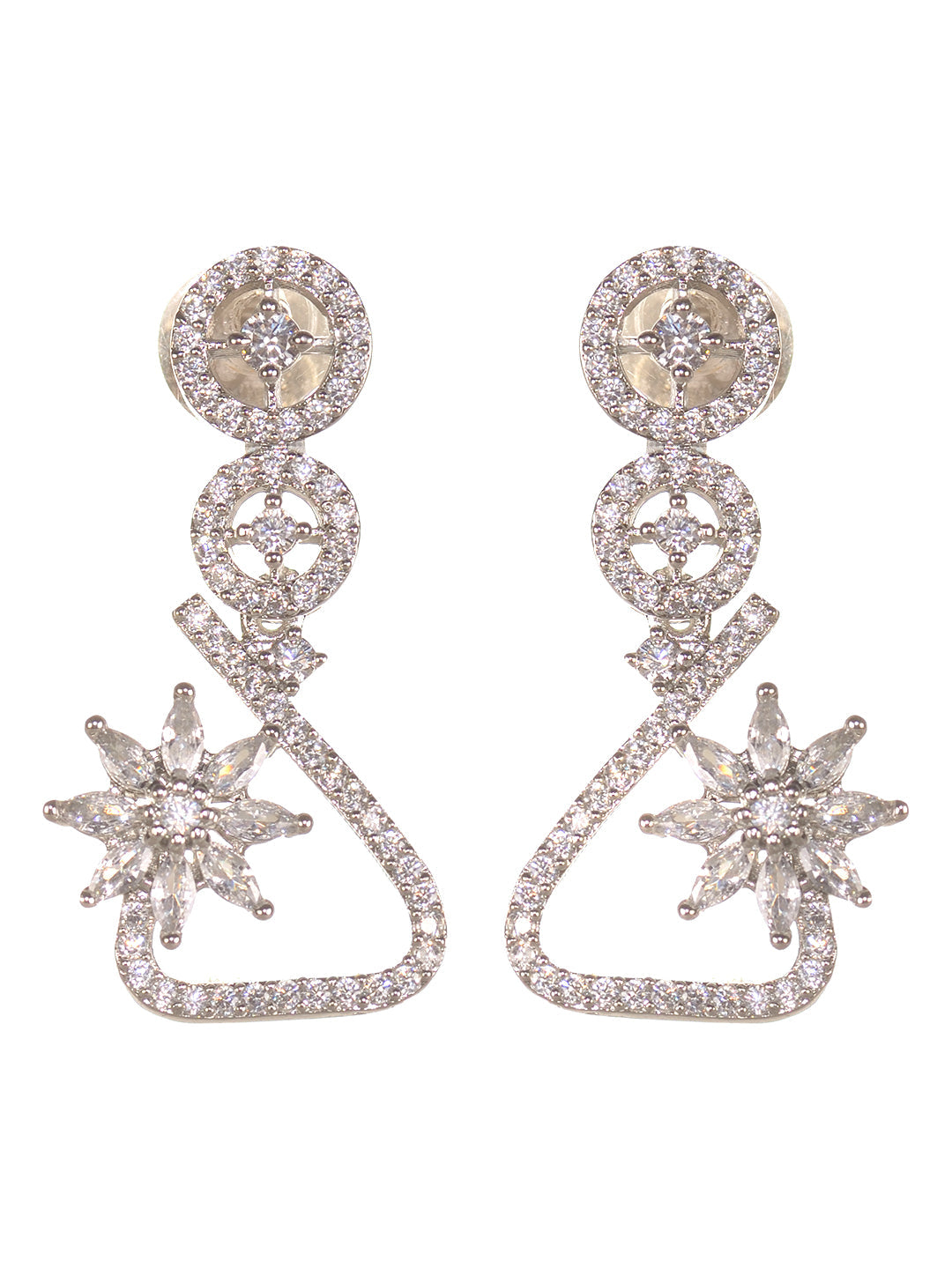 Silver Plated AD Studded Statement Necklace Jewellery Set, zaveri pearls, sale price rs, sale price, sale gold plated, sale gold, sale, rubans, ring, regular price, priyassi jewellery, kushal