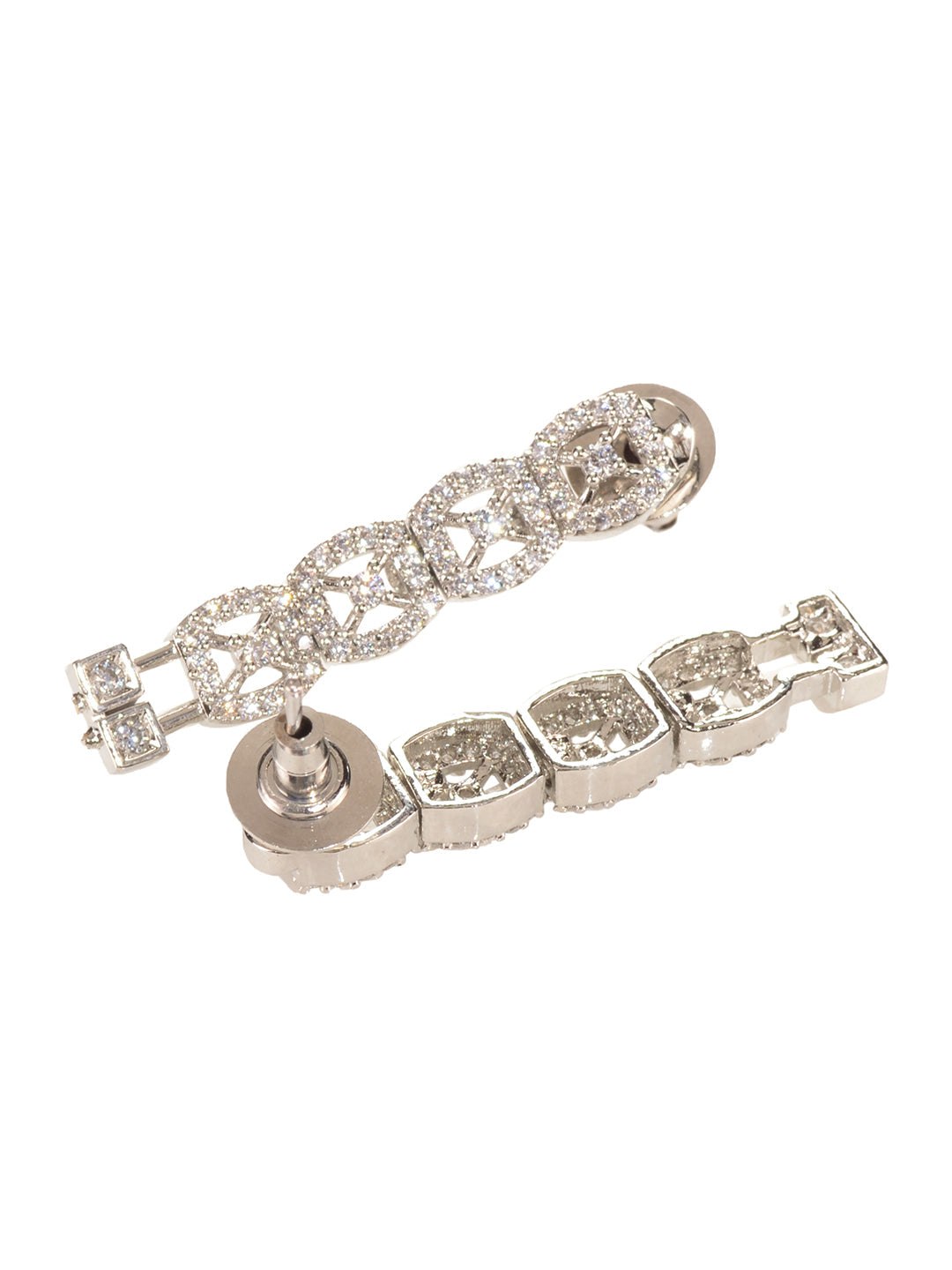 Silver Toned AD Studded layered Necklace jewellery Set, zaveri pearls, sale price rs, sale price, sale gold plated, sale gold, sale, rubans, ring, regular price, priyassi jewellery, kushal's 