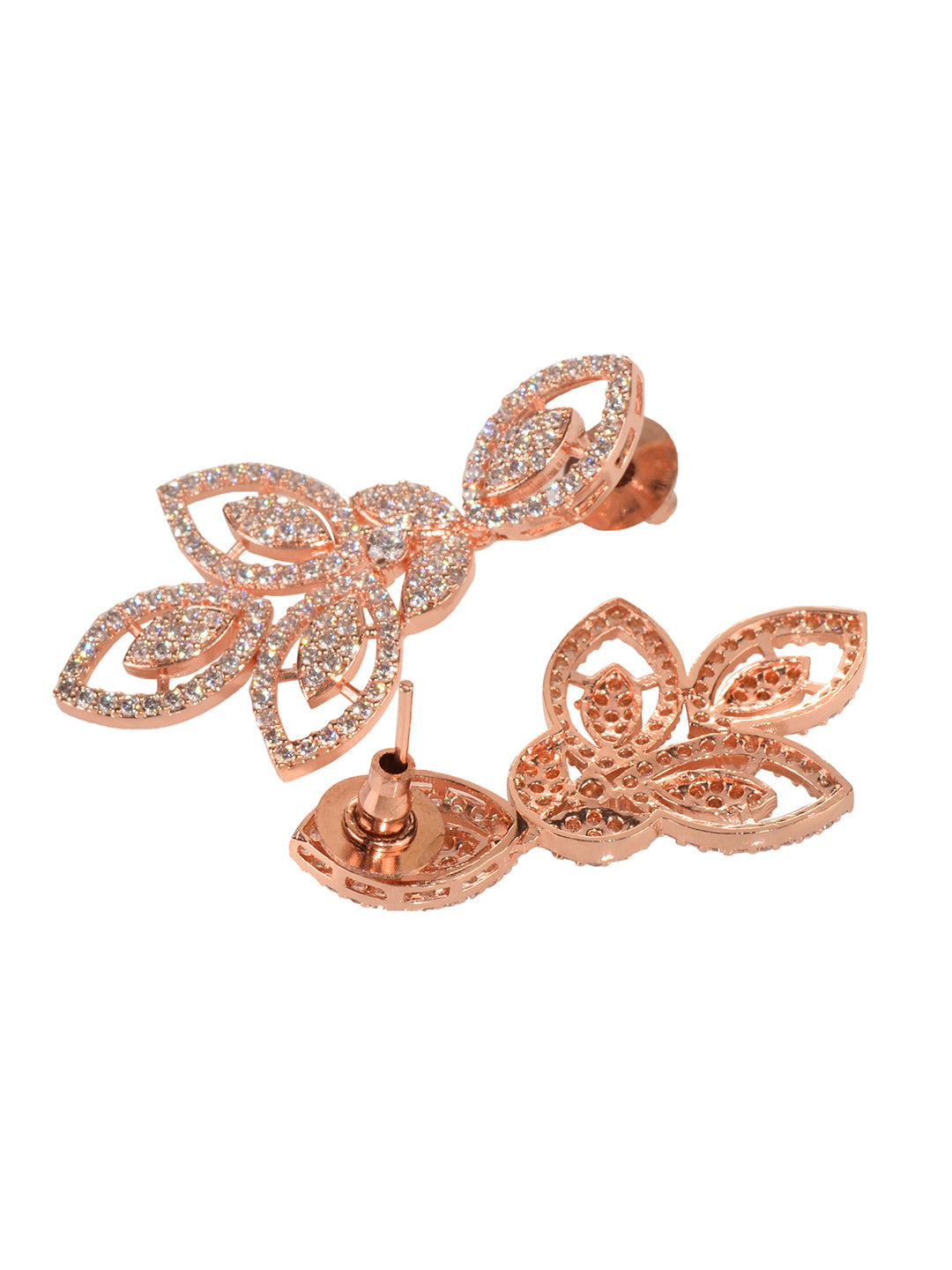 Rose Gold Plated AD Studded Geometric Minimal Necklace Jewellery Set, zaveri pearls, sale price rs, sale price, sale gold plated, sale gold, sale, rubans, ring, regular price, priyassi jewell