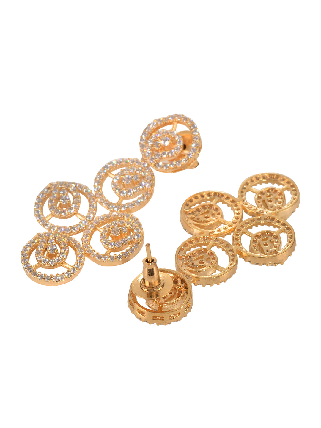 Gold plated AD Studded Statement Necklace jewellery Set, zaveri pearls, sale price rs, sale price, sale gold plated, sale gold, sale, rubans, ring, regular price, priyassi jewellery, kushal's