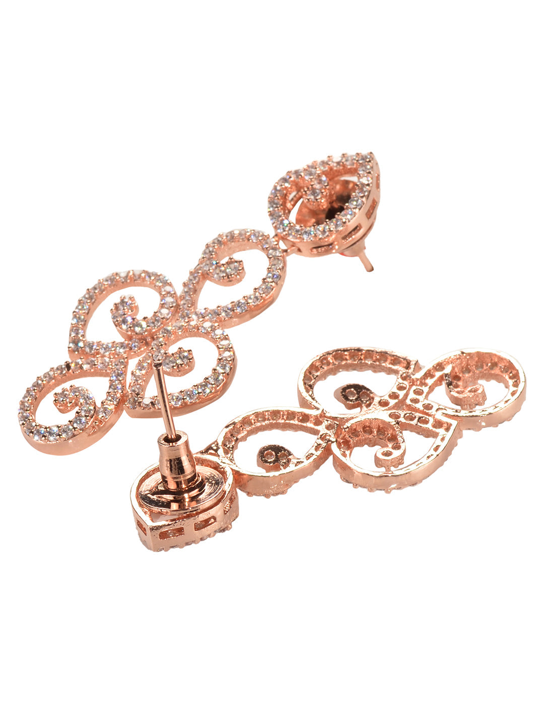 Rose Gold Plated AD Studded Minimal Necklace jewellery Set, zaveri pearls, sale price rs, sale price, sale gold plated, sale gold, sale, rubans, ring, regular price, priyassi jewellery, kusha