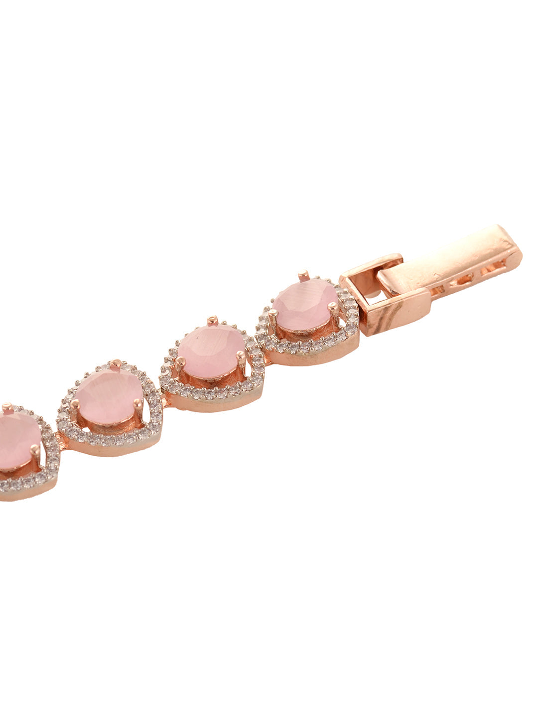 Rose Gold Toned Pink AD Statement Wrap Around Bracelet, zaveri pearls, sale price rs, sale price, sale gold plated, sale gold, sale, rubans, ring, regular price, priyassi jewellery, kushal's 