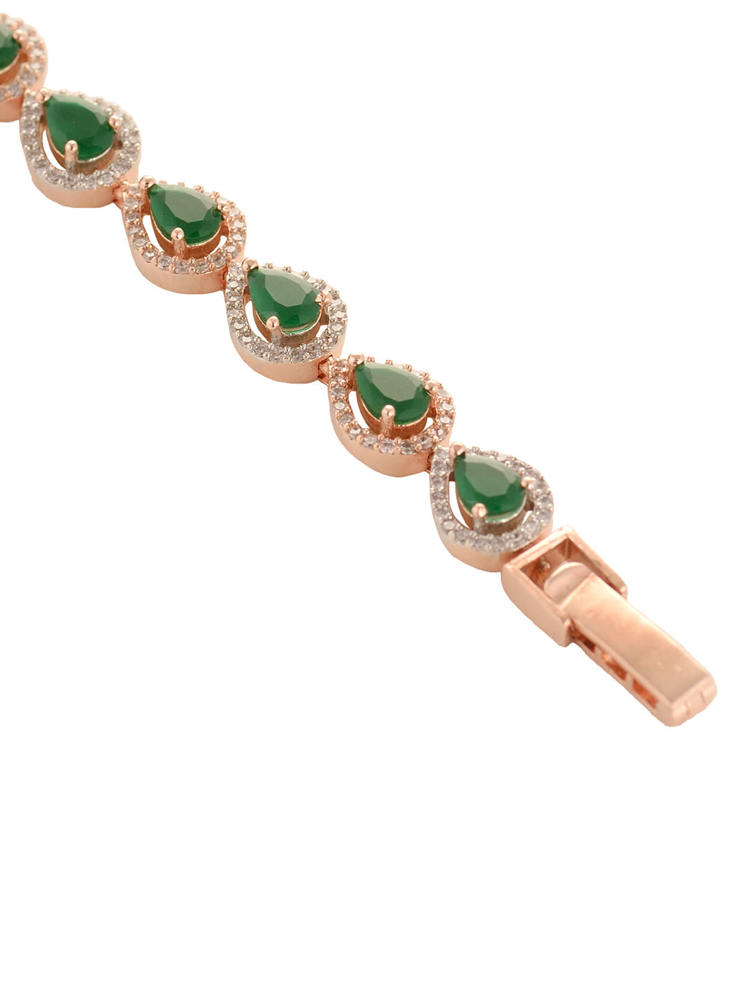 Rose Gold Plated Blue AD Studded Wraparound Tennis Bracelet, zaveri pearls, sale price rs, sale price, sale gold plated, sale gold, sale, rubans, ring, regular price, priyassi jewellery, kush