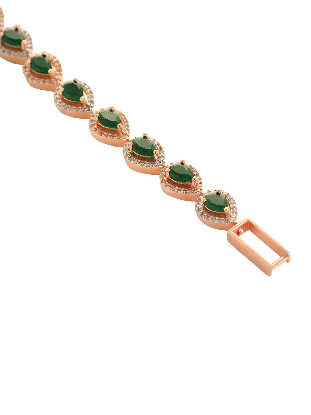 Rose Gold Plated Blue AD Studded Wraparound Tennis Bracelet, zaveri pearls, sale price rs, sale price, sale gold plated, sale gold, sale, rubans, ring, regular price, priyassi jewellery, kush