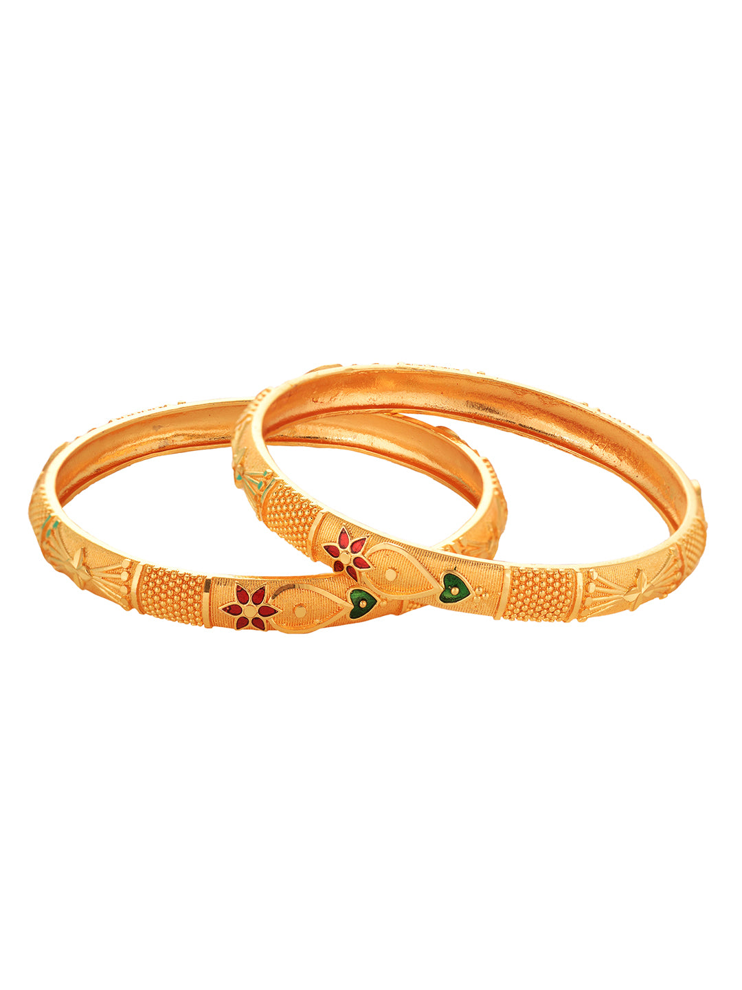 Set of 2 Gold Plated Filgree Handcrafted Bangles, zaveri pearls, sale price rs, sale price, sale gold plated, sale gold, sale, rubans, ring, regular price, priyassi jewellery, kushal's - Sara