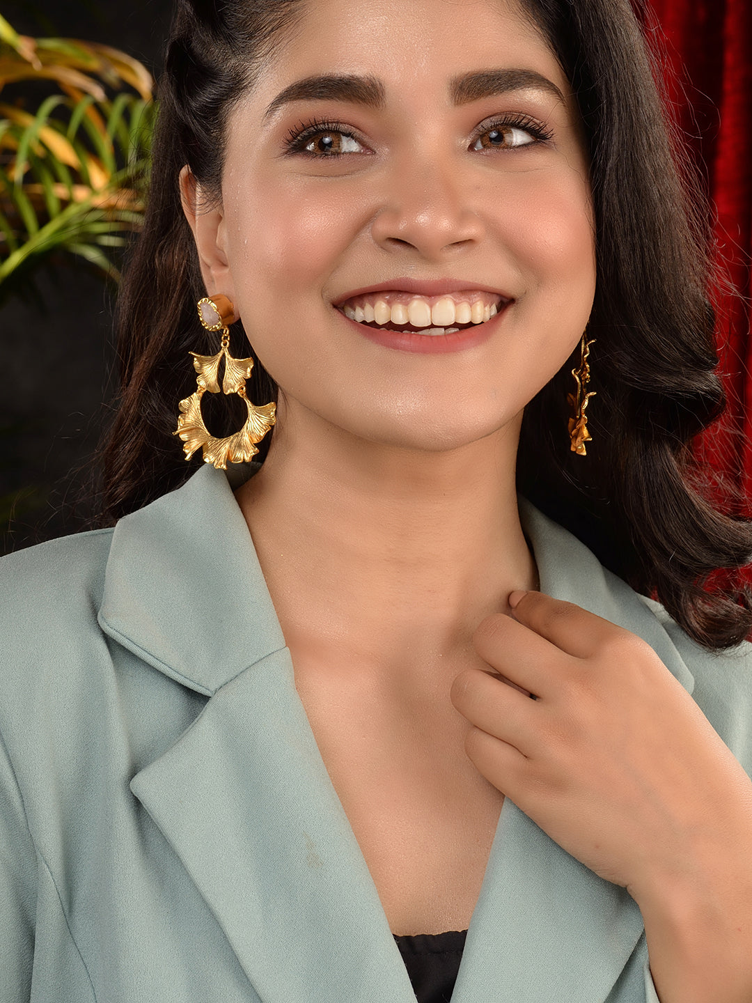 GoldToned Contemporary Drop Earrings, zaveri pearls, sale price rs, sale price, sale gold plated, sale gold, sale, rubans, ring, regular price, priyassi jewellery, kushal's - Saraf RS Jewelle