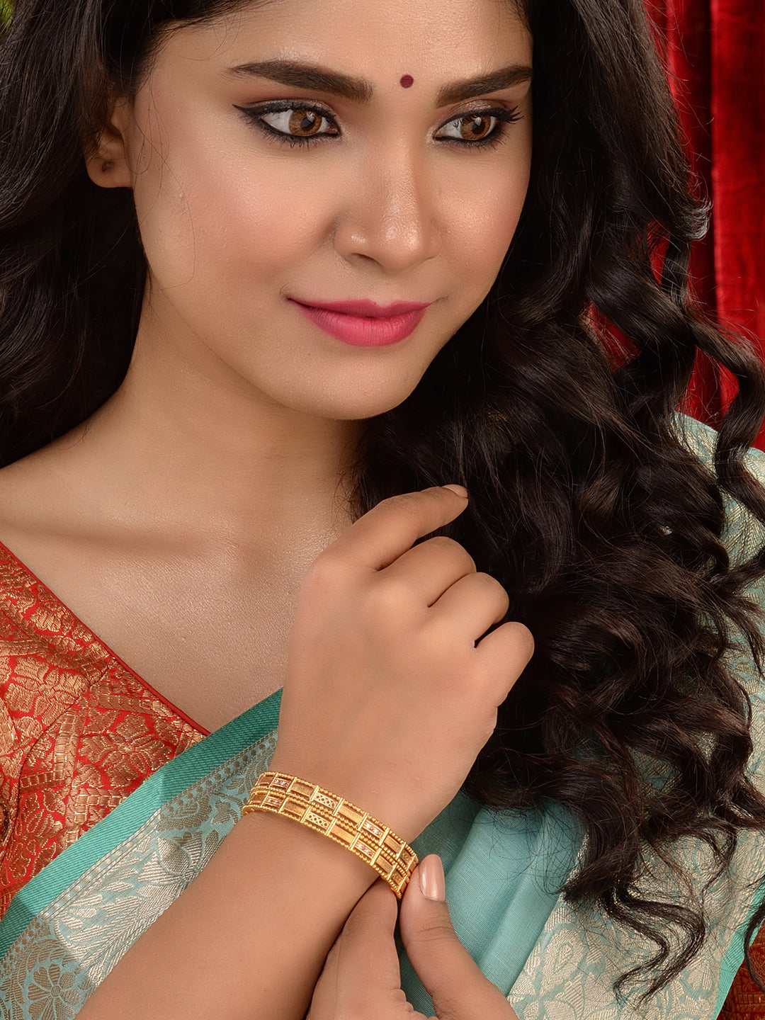 Set of 2 Gold Plated Filgree Handcrafted Bangles, zaveri pearls, sale price rs, sale price, sale gold plated, sale gold, sale, rubans, ring, regular price, priyassi jewellery, kushal's - Sara