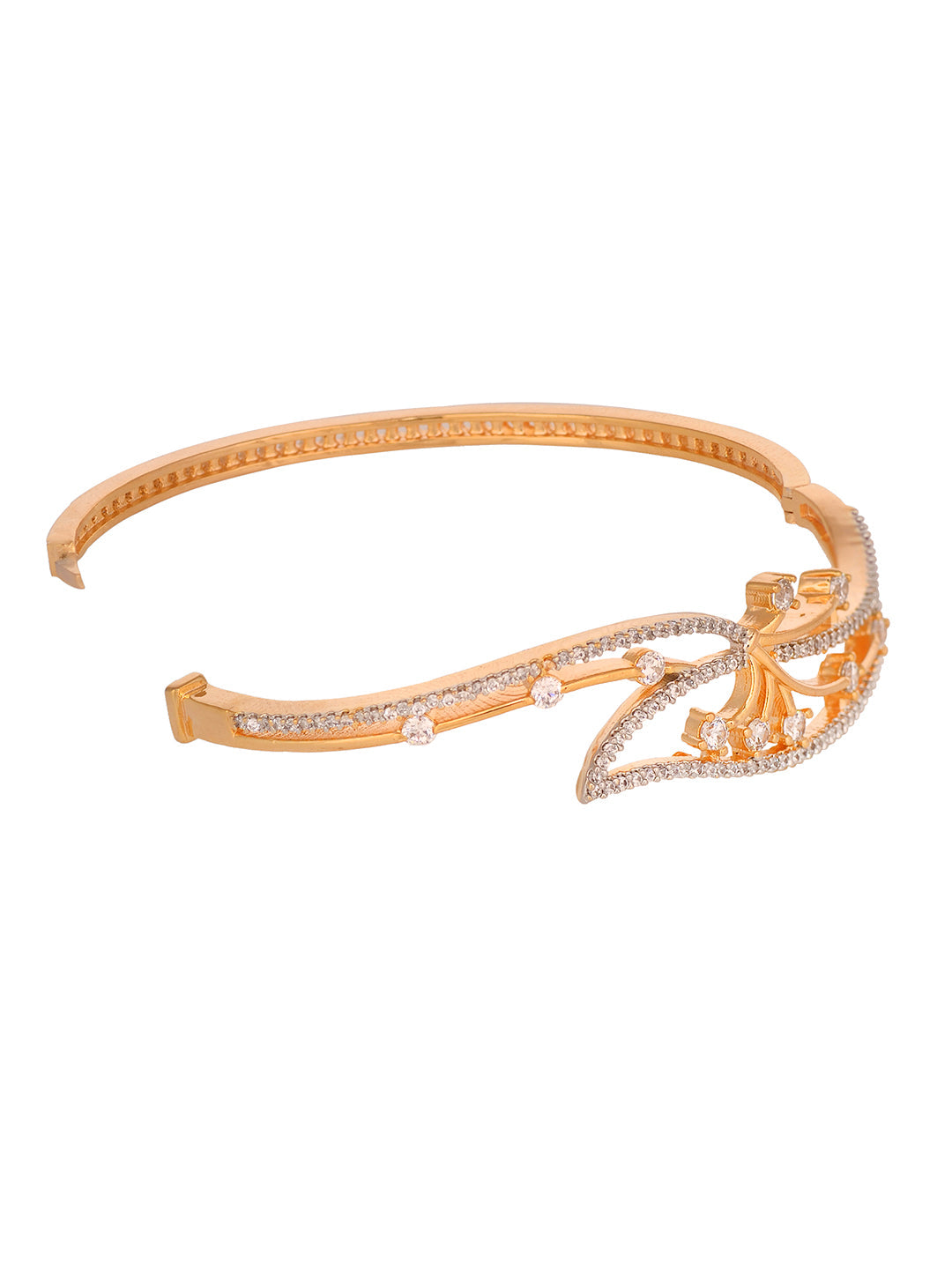 Gold Plated AD studded Statement Bracelet, zaveri pearls, sale price rs, sale price, sale gold plated, sale gold, sale, rubans, ring, regular price, priyassi jewellery, kushal's - Saraf RS Je