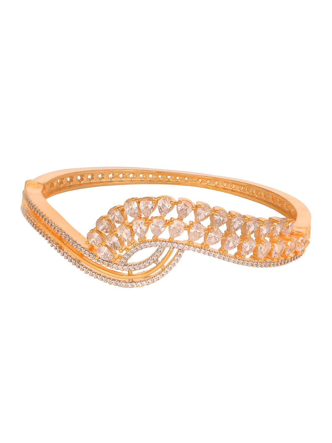 Gold Plated AD studded Modern Statement Handcrafted Bracelet, zaveri pearls, sale price rs, sale price, sale gold plated, sale gold, sale, rubans, ring, regular price, priyassi jewellery, kus