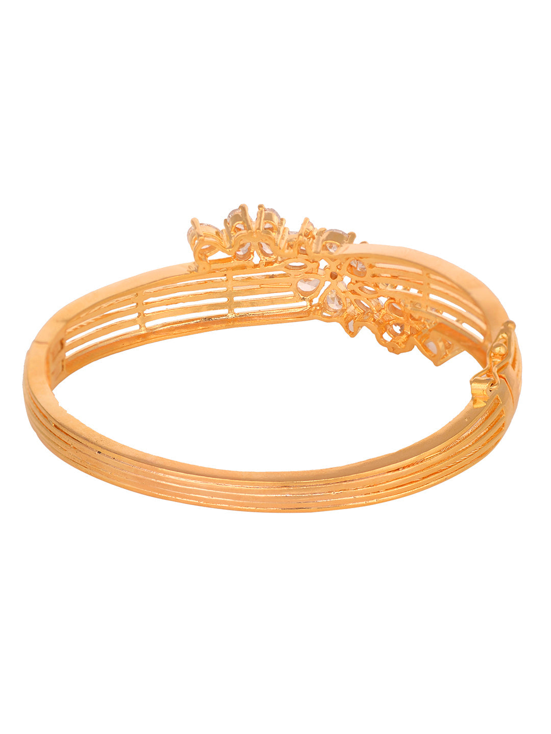 Gold Toned AD studded Floral Designer Handcrafted Bracelet, zaveri pearls, sale price rs, sale price, sale gold plated, sale gold, sale, rubans, ring, regular price, priyassi jewellery, kusha