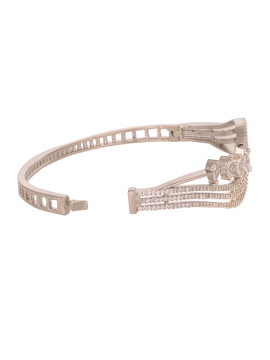 Silver Toned AD studded Modern Quirky Handcrafted Bracelet, zaveri pearls, sale price rs, sale price, sale gold plated, sale gold, sale, rubans, ring, regular price, priyassi jewellery, kusha