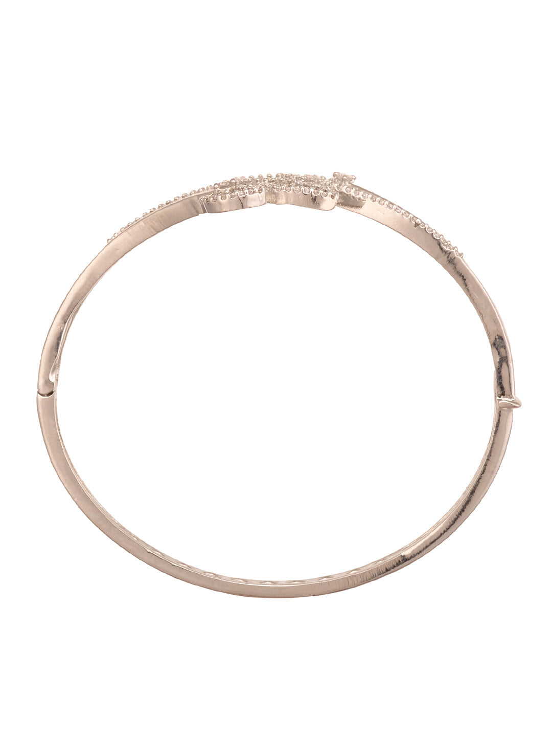 Silver Toned AD studded Statement Leaf Handcrafted Bracelet, zaveri pearls, sale price rs, sale price, sale gold plated, sale gold, sale, rubans, ring, regular price, priyassi jewellery, kush