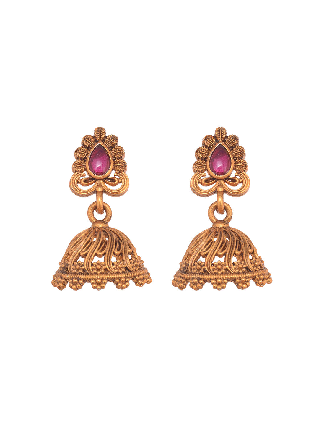Gold Plated Floral Antique Temple Necklace Jewellery Set, zaveri pearls, sale price rs, sale price, sale gold plated, sale gold, sale, rubans, ring, regular price, priyassi jewellery, kushal'