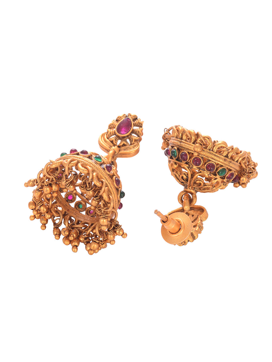 Gold Plated Red Kempo Goddess Lakshmi Deseigner Temple Jewellery Set, zaveri pearls, sale price rs, sale price, sale gold plated, sale gold, sale, rubans, ring, regular price, priyassi jewell