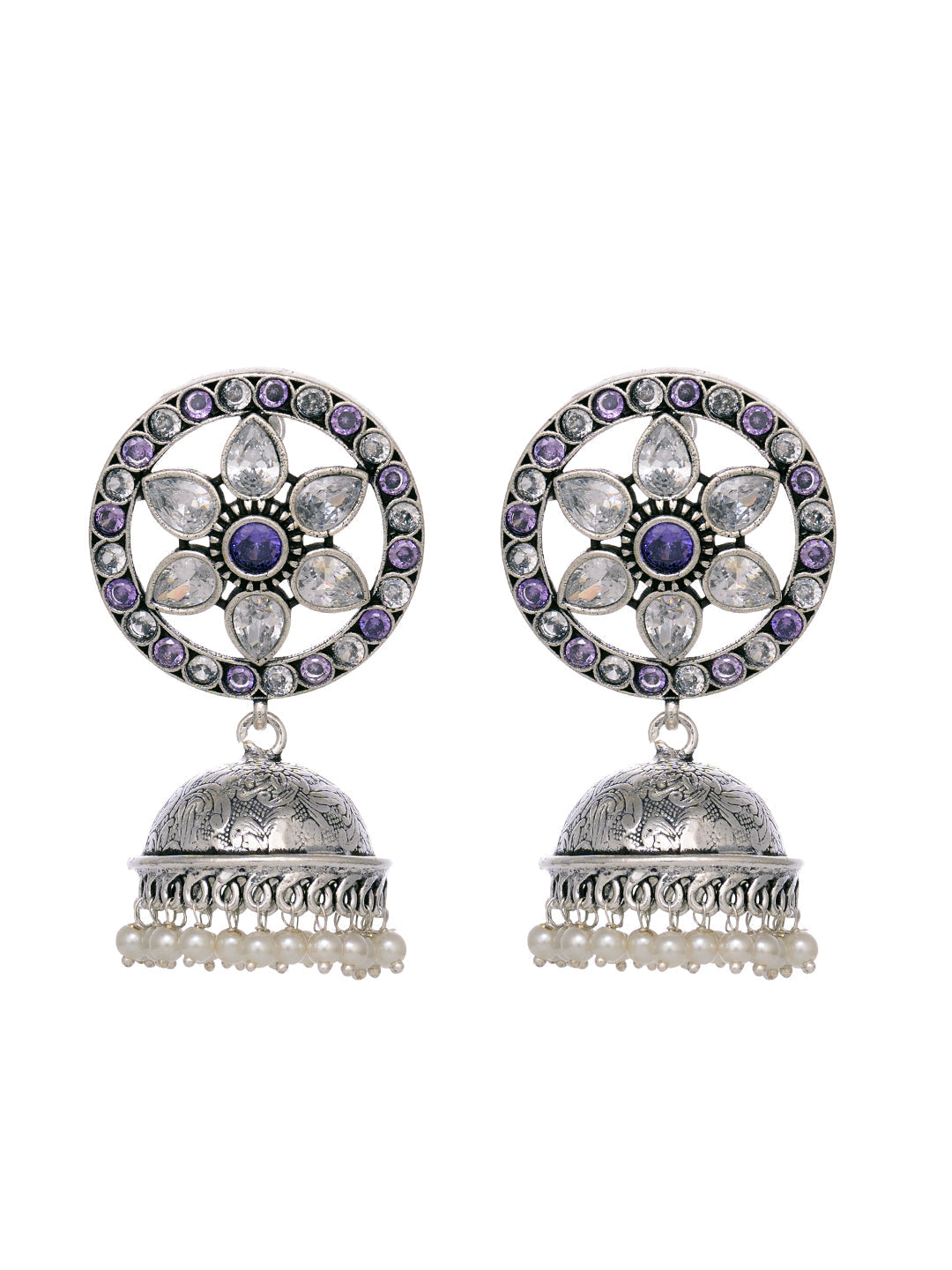 Silver Oxidised Handcrafted Contemporary Jhumka Earrings, zaveri pearls, sale price rs, sale price, sale gold plated, sale gold, sale, rubans, ring, regular price, priyassi jewellery, kushal'