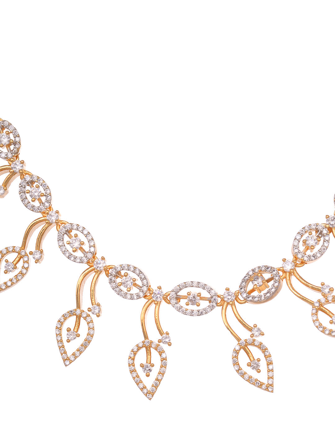 Gold Played AD Studded Statement Floral Jewellery Set, zaveri pearls, sale price rs, sale price, sale gold plated, sale gold, sale, rubans, ring, regular price, priyassi jewellery, kushal's -