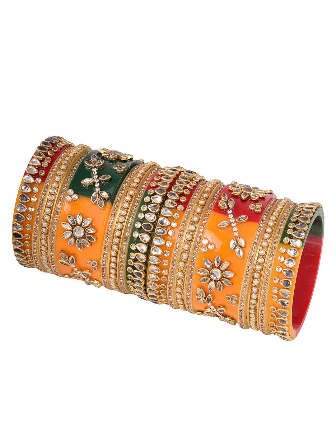 Gold Plated Set of 2 Multicolored traditional Kundan Bangles Bridal Chuda, zaveri pearls, sale price rs, sale price, sale gold plated, sale gold, sale, rubans, ring, regular price, priyassi j