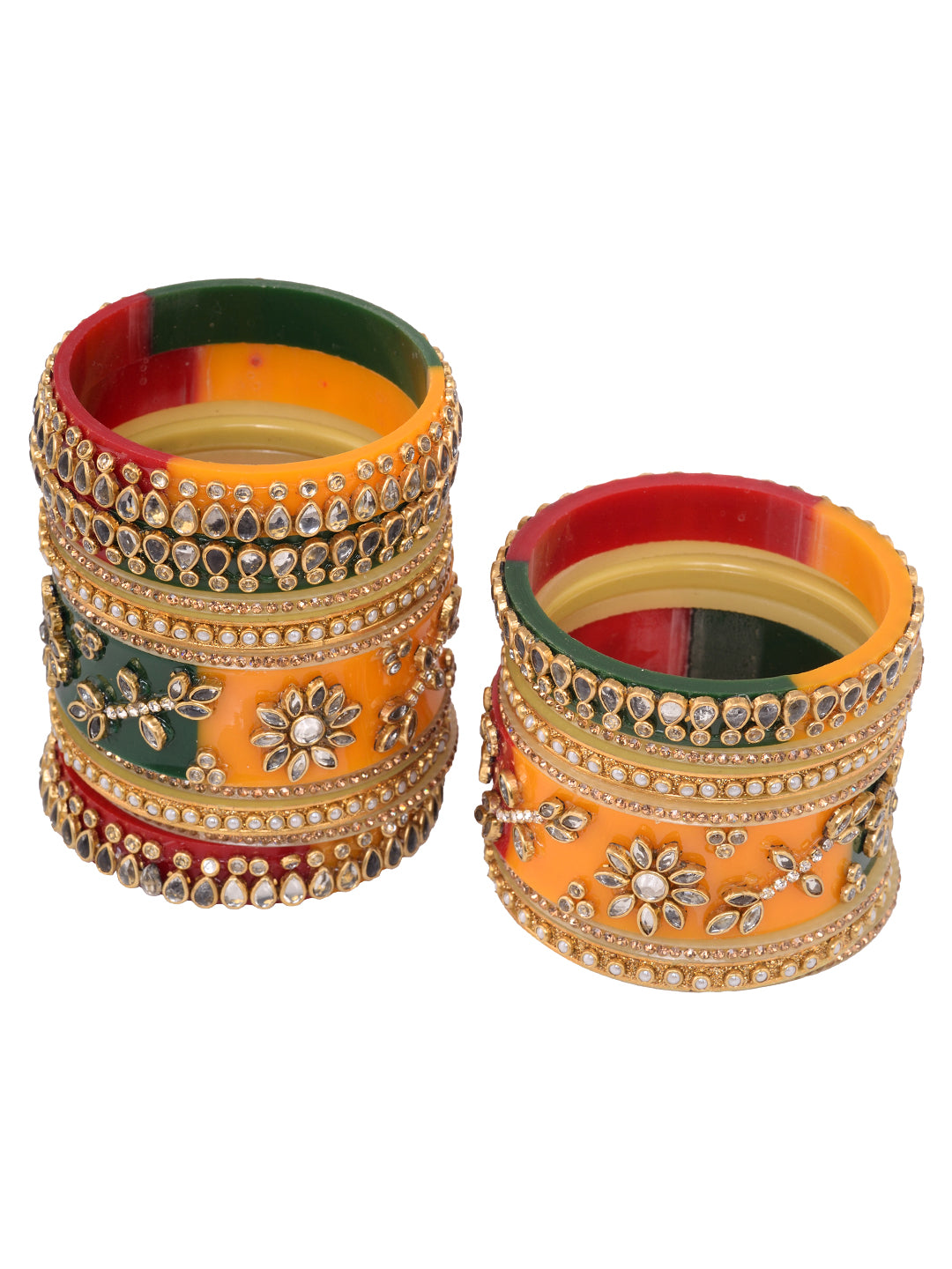 Gold Plated Set of 2 Multicolored traditional Kundan Bangles Bridal Chuda, zaveri pearls, sale price rs, sale price, sale gold plated, sale gold, sale, rubans, ring, regular price, priyassi j