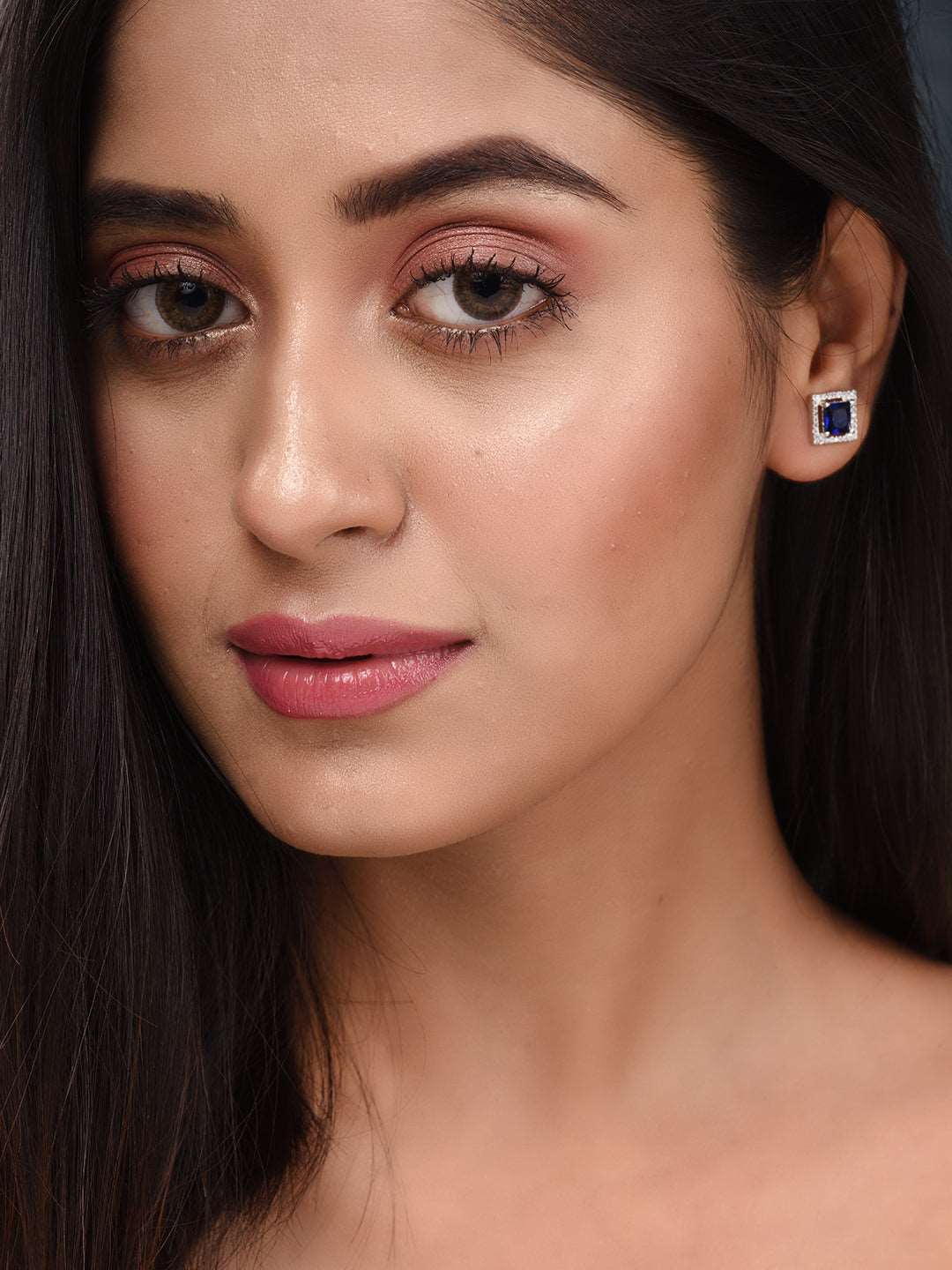 Blue Square Studs Earrings, zaveri pearls, sale price rs, sale price, sale gold plated, sale gold, sale, rubans, ring, regular price, priyassi jewellery, kushal's - Saraf RS Jewellery